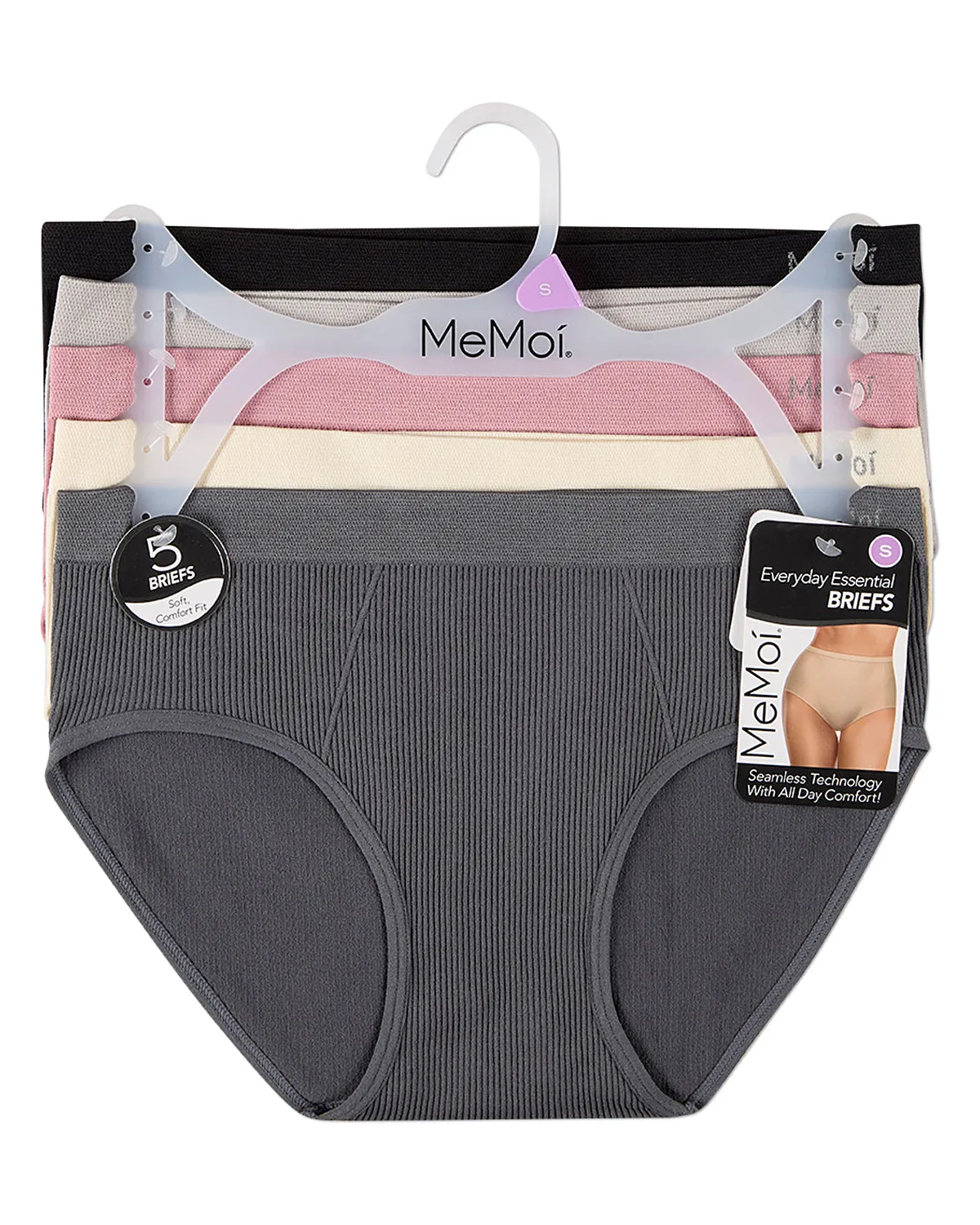 5 Pair Women's Seamless Ribbed No-Show Tag-Free Briefs sold by MeMoi product image thumbnail 5