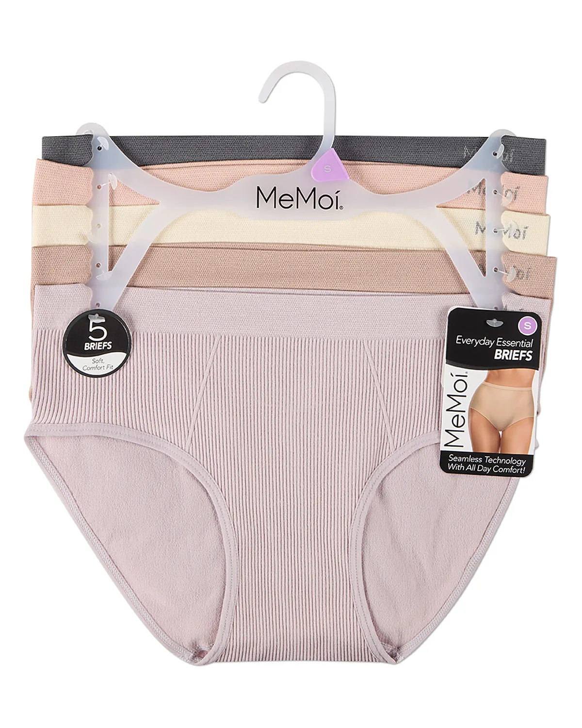 5 Pair Women's Seamless Ribbed No-Show Tag-Free Briefs sold by MeMoi product image thumbnail 3