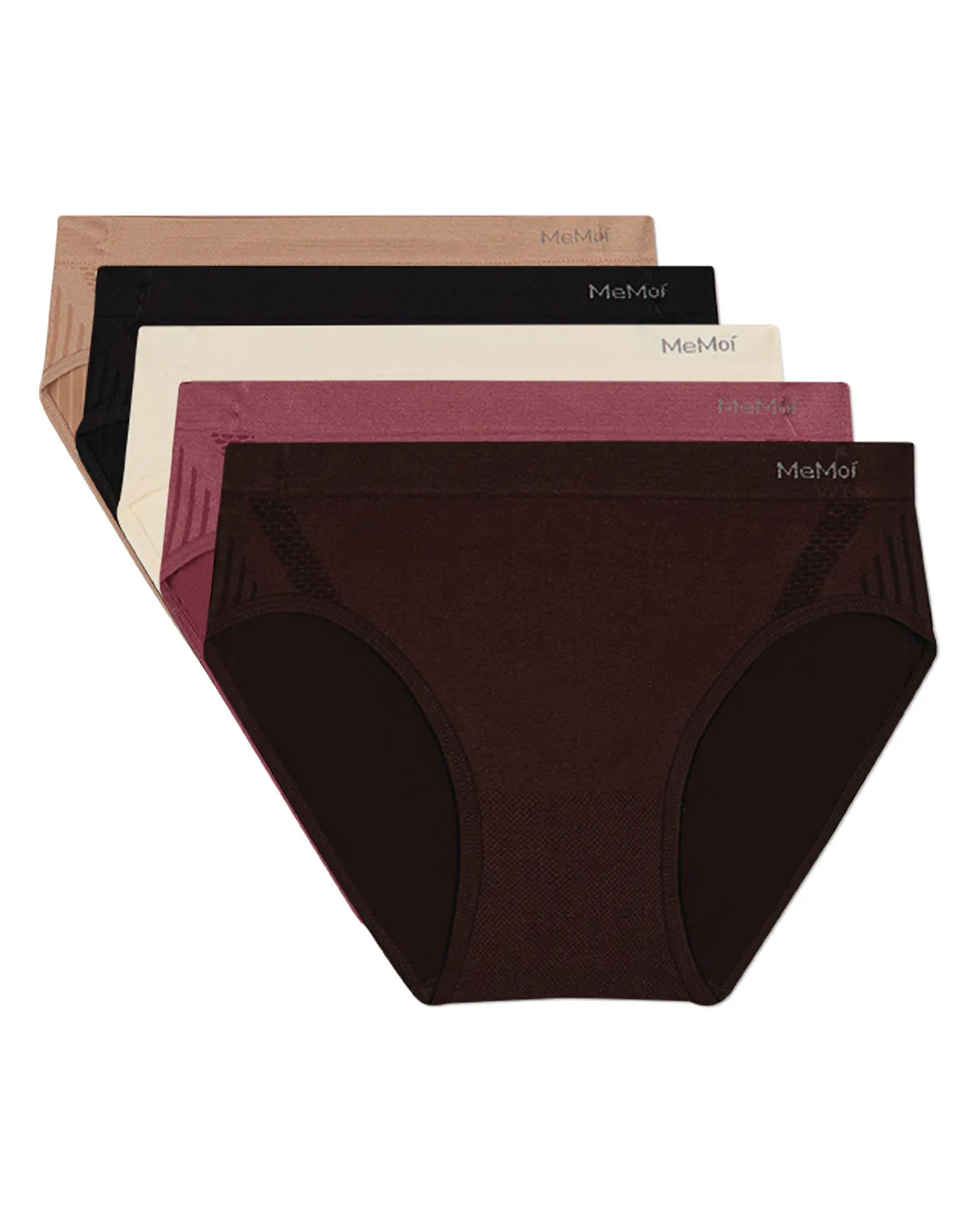 5 Pair Women's Seamless Honeycomb-Pattern Tag-Free Hipster Panties sold by MeMoi product image thumbnail 5