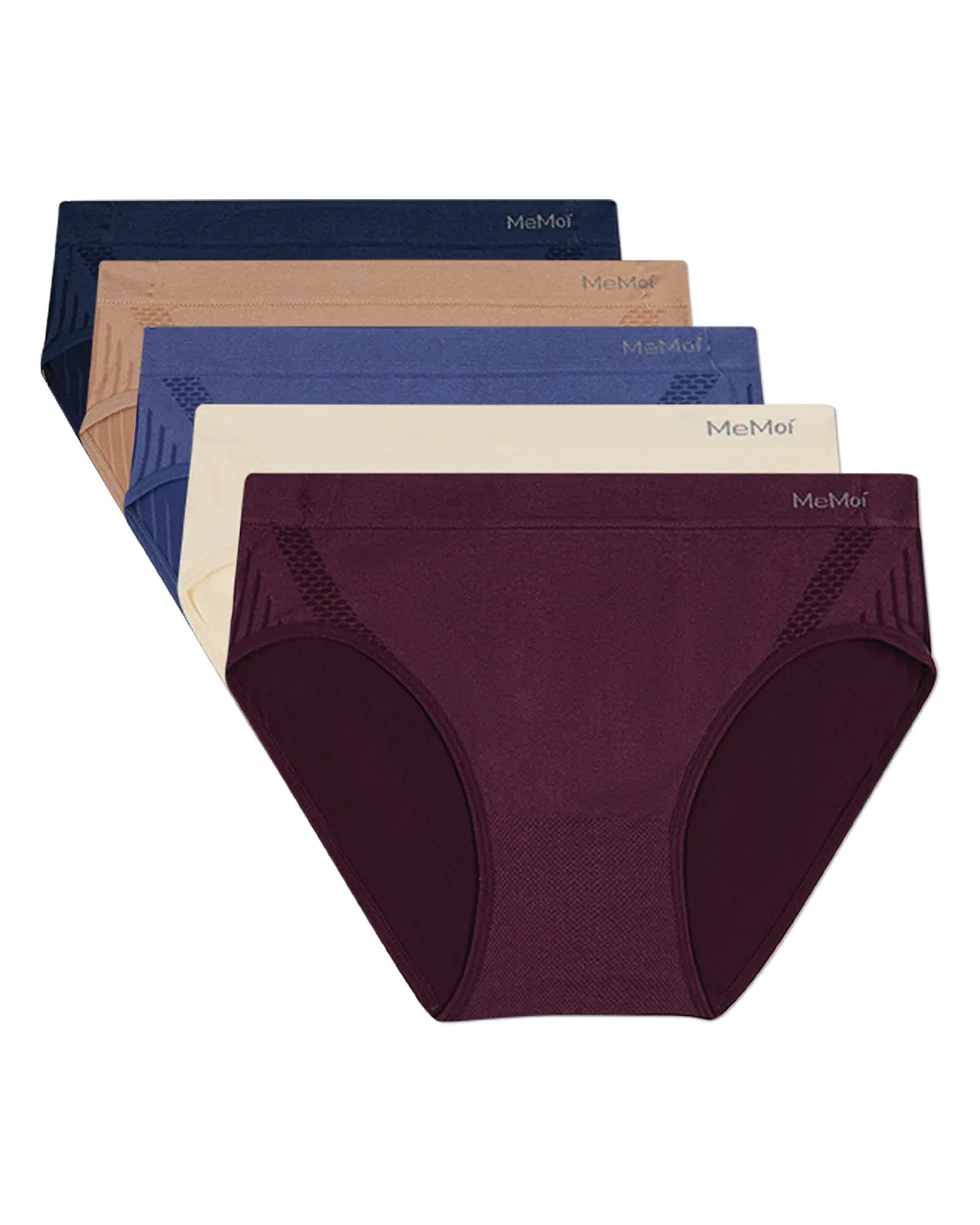 5 Pair Women's Seamless Honeycomb-Pattern Tag-Free Hipster Panties sold by MeMoi product image thumbnail 4
