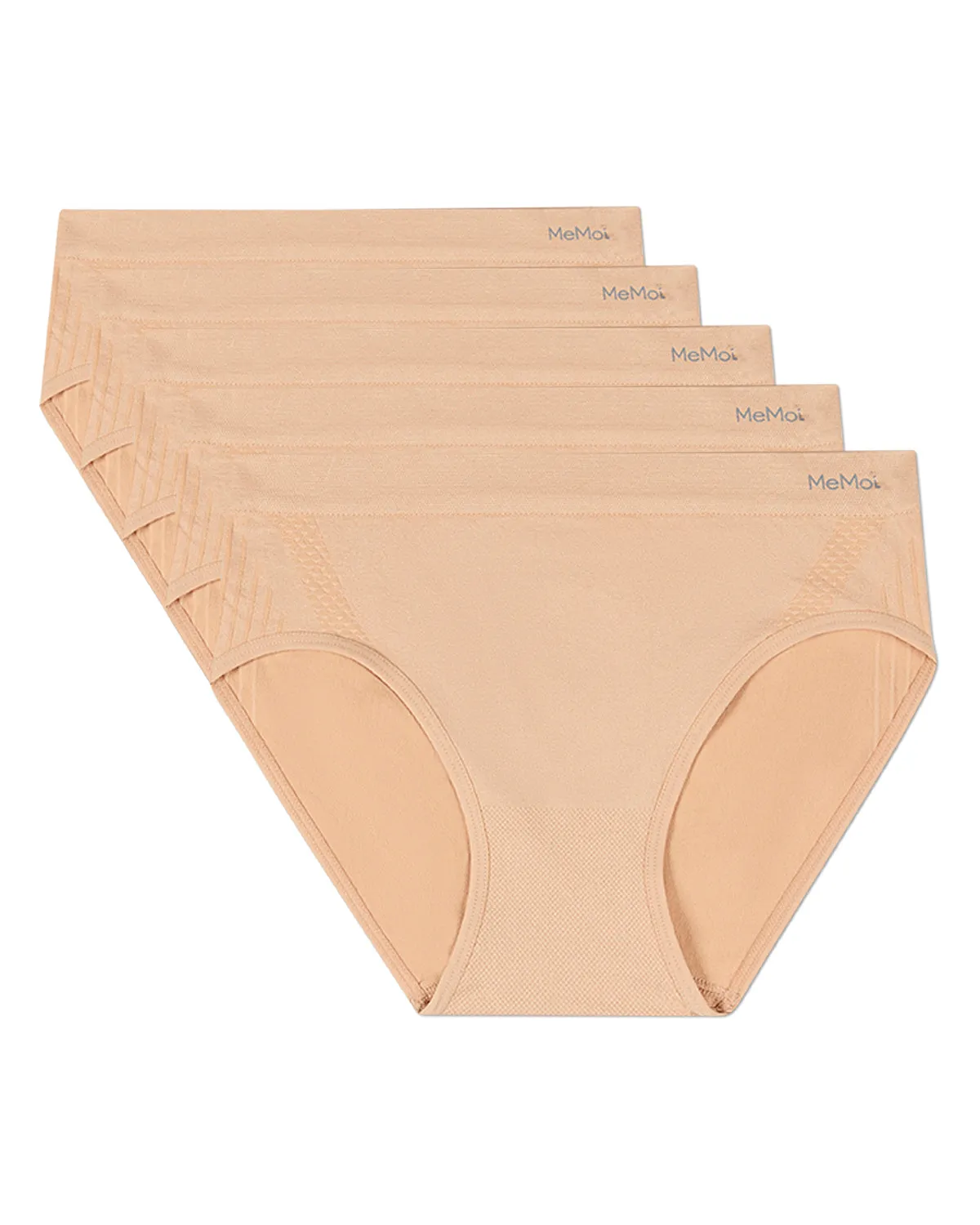 5 Pair Women's Seamless Honeycomb-Pattern Tag-Free Hipster Panties sold by MeMoi product image thumbnail 2