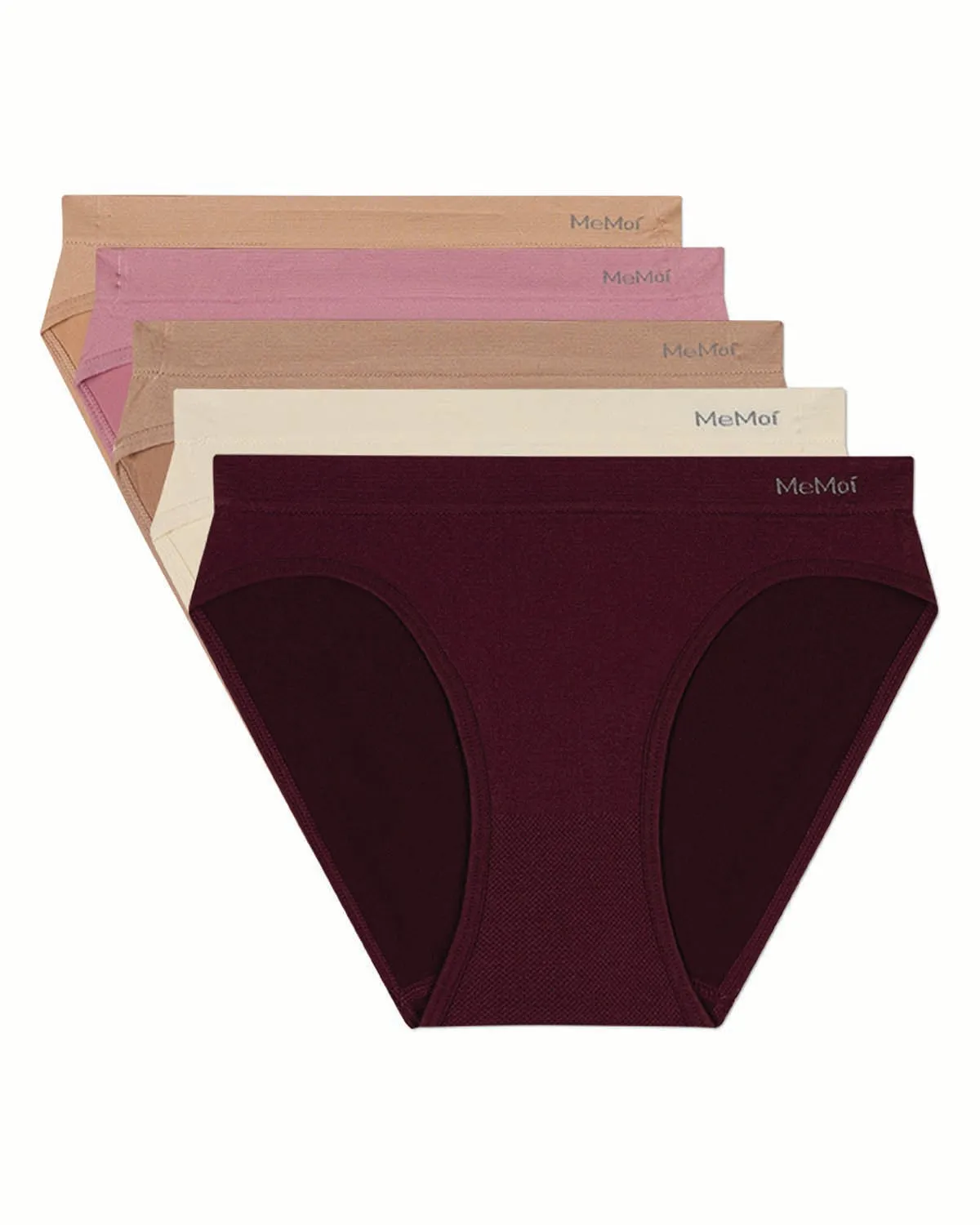 5 Pair Women's Seamless Tag-Free Bikini Panties - Stripes, Solids, Heathers sold by MeMoi product image thumbnail 4