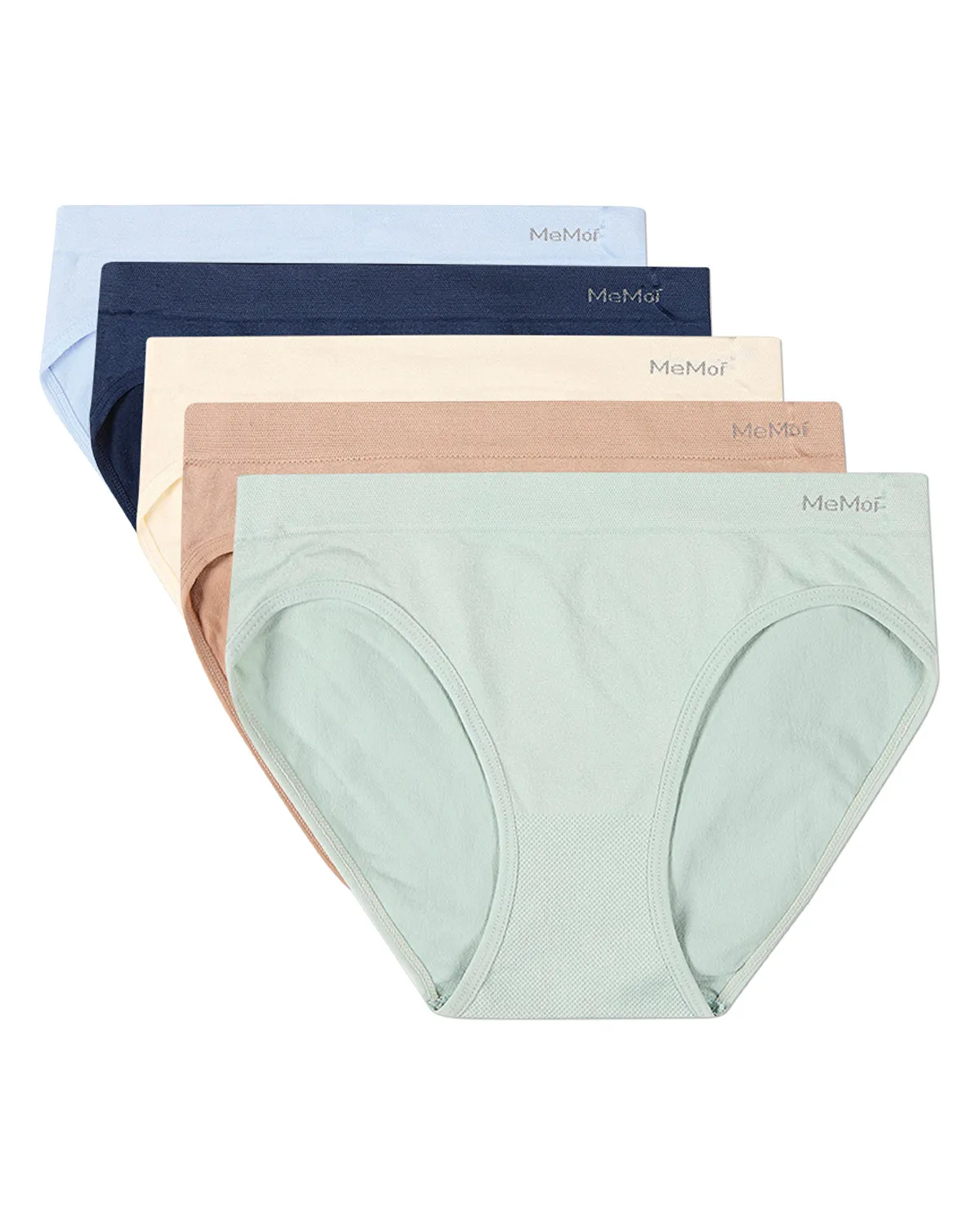 5 Pair Women's Seamless Tag-Free Bikini Panties - Stripes, Solids, Heathers sold by MeMoi product image thumbnail 5