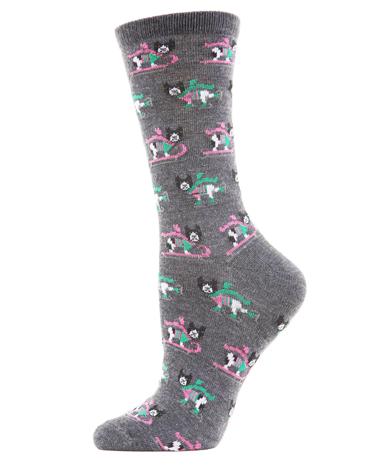 Women's Sleigh Dog Holiday Crew Socks sold by MeMoi