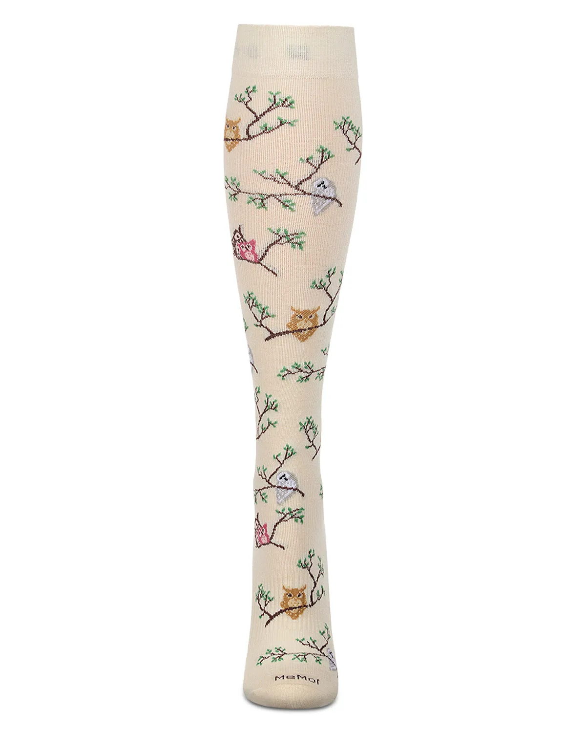 Women's "Owls" Rayon-Blend Knee High Mild Compression Sock (8-15 mmHg) sold by MeMoi product image thumbnail 2