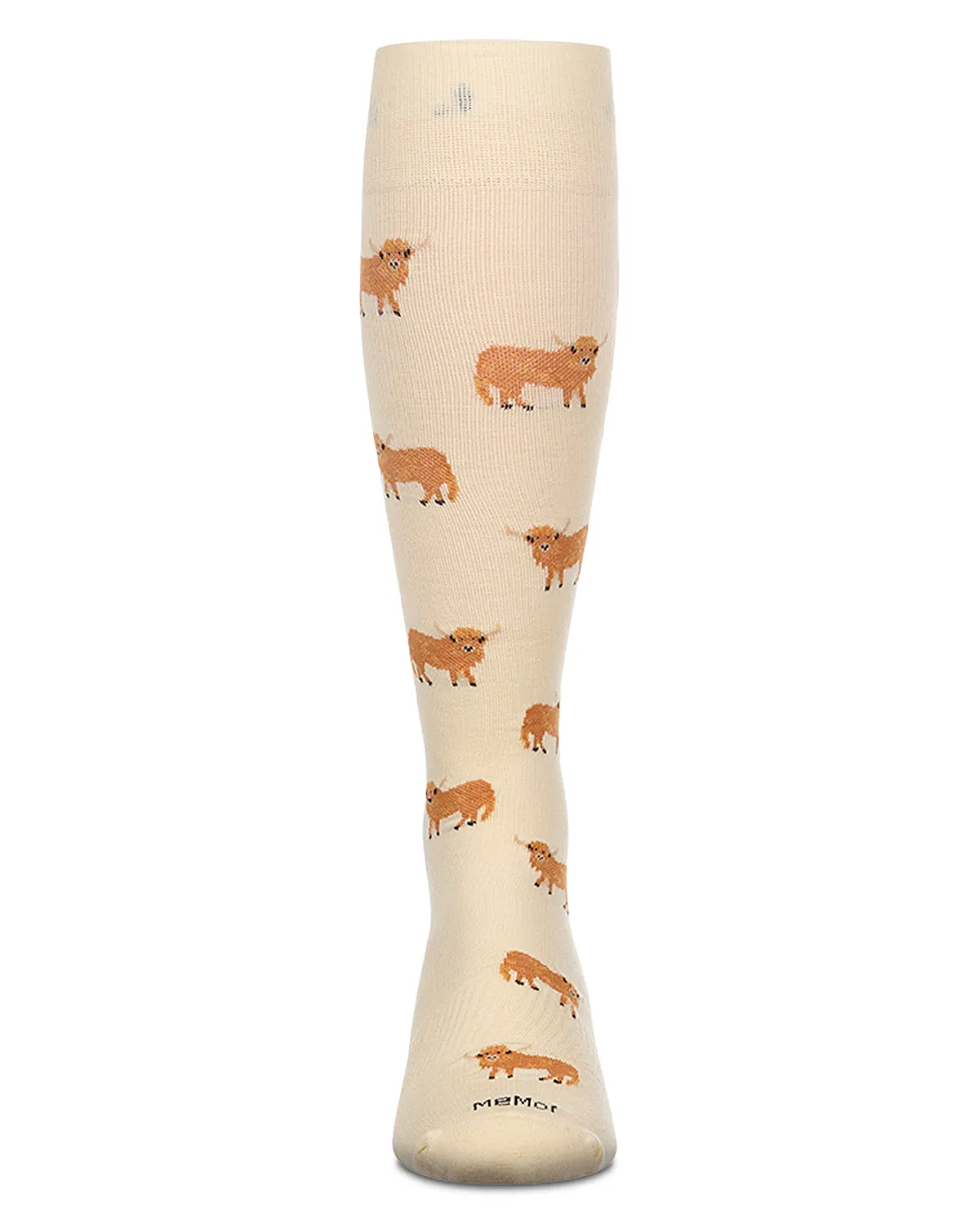 Men's "Highland Cow" Rayon-Rich Knee High Compression Sock (8-15 mmHg) sold by MeMoi product image thumbnail 2