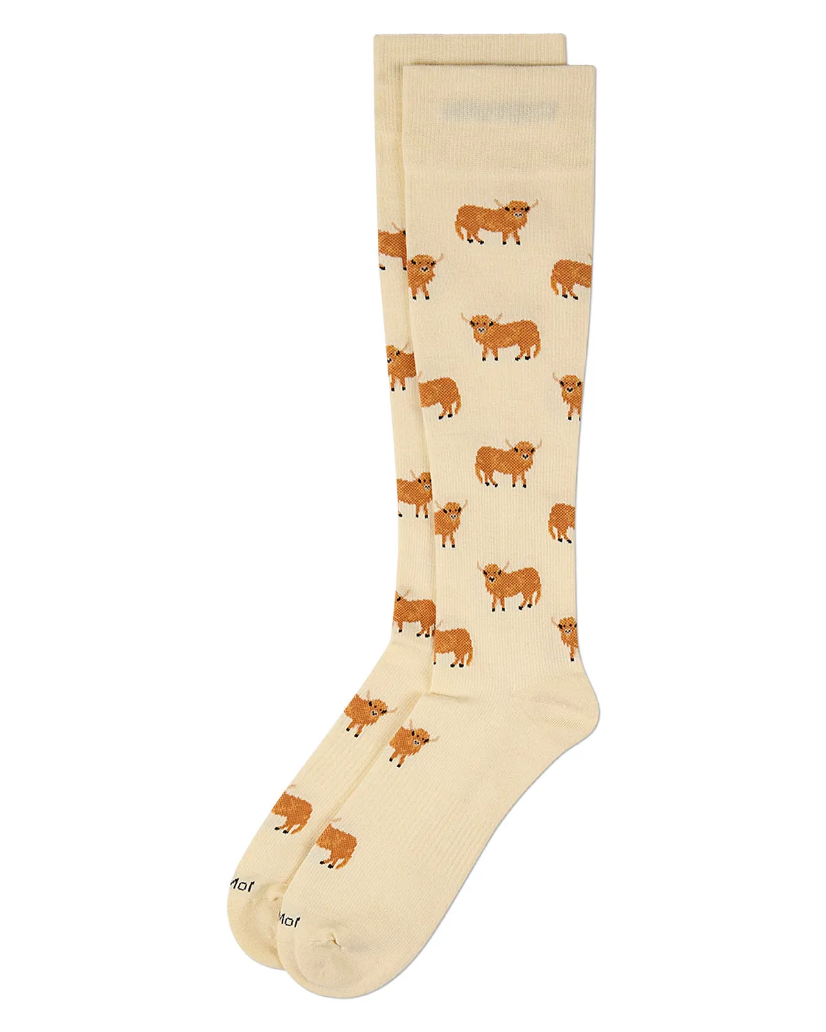 Men's "Highland Cow" Rayon-Rich Knee High Compression Sock (8-15 mmHg) sold by MeMoi product image thumbnail 3