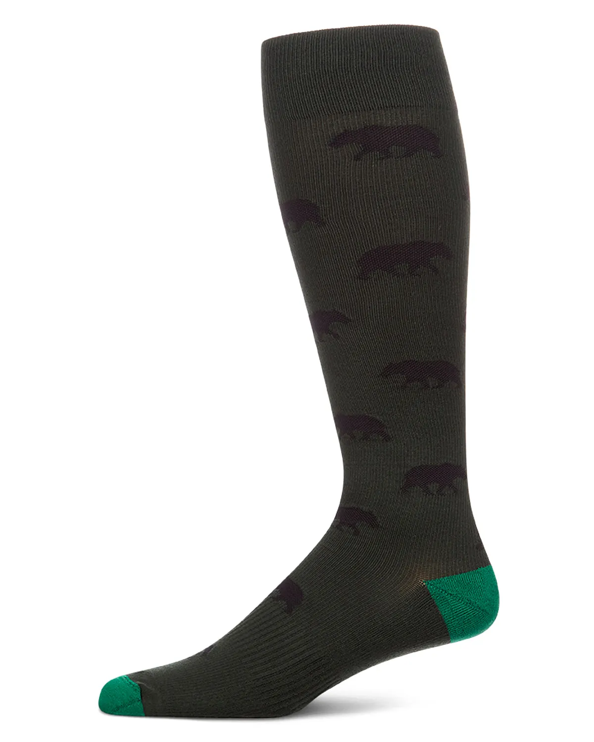 Unisex "Black Bear" Cotton-Blend Compression Knee Sock (15-20 mmHg) sold by MeMoi