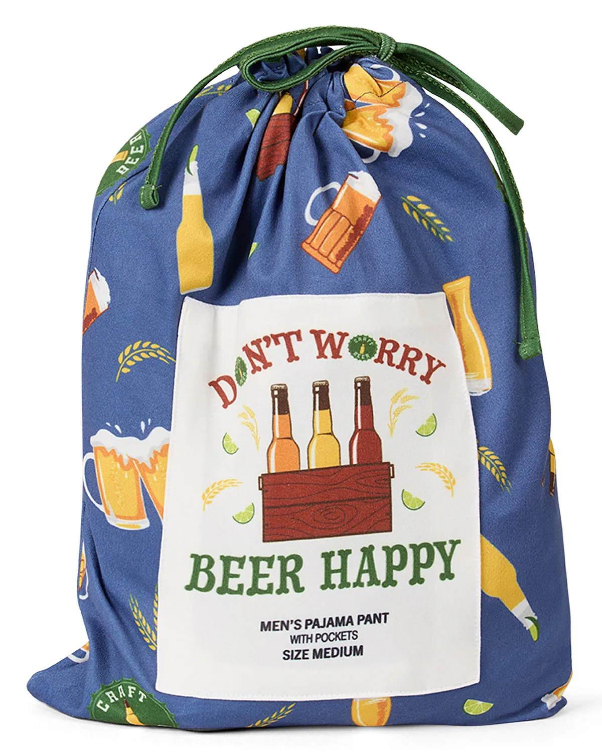 Men's "Don`t Worry Beer Happy" Giftable Pajama Pant in a Bag sold by MeMoi product image thumbnail 2