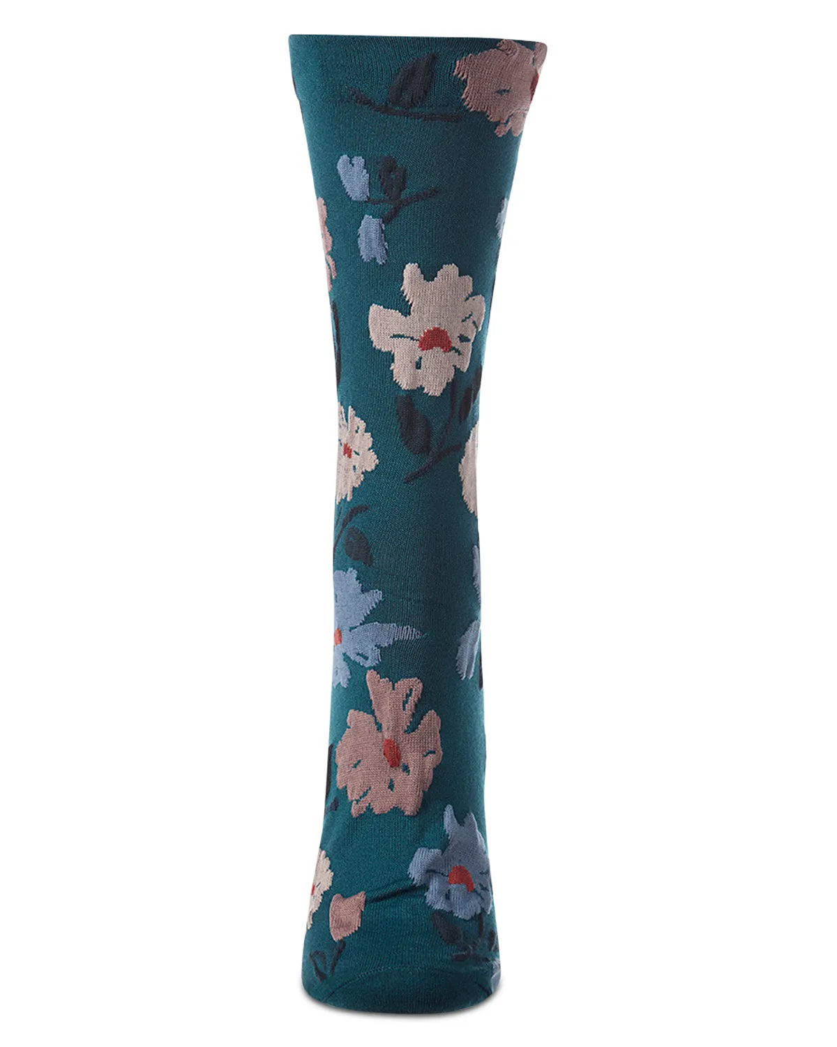 Women's Puckered-Cuff Floral-Print Cotton-Rich Crew Sock sold by MeMoi product image thumbnail 4