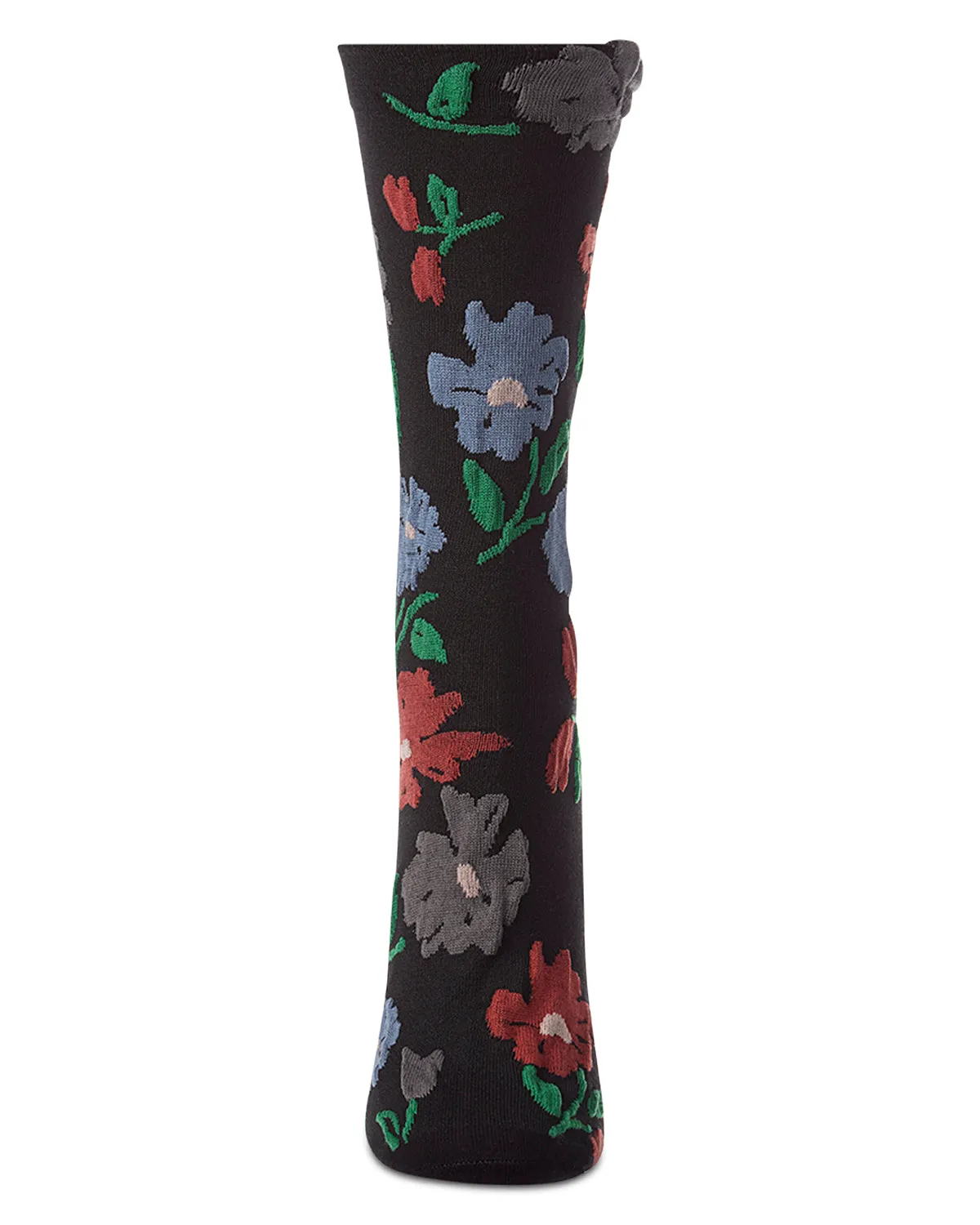 Women's Puckered-Cuff Floral-Print Cotton-Rich Crew Sock sold by MeMoi product image thumbnail 3