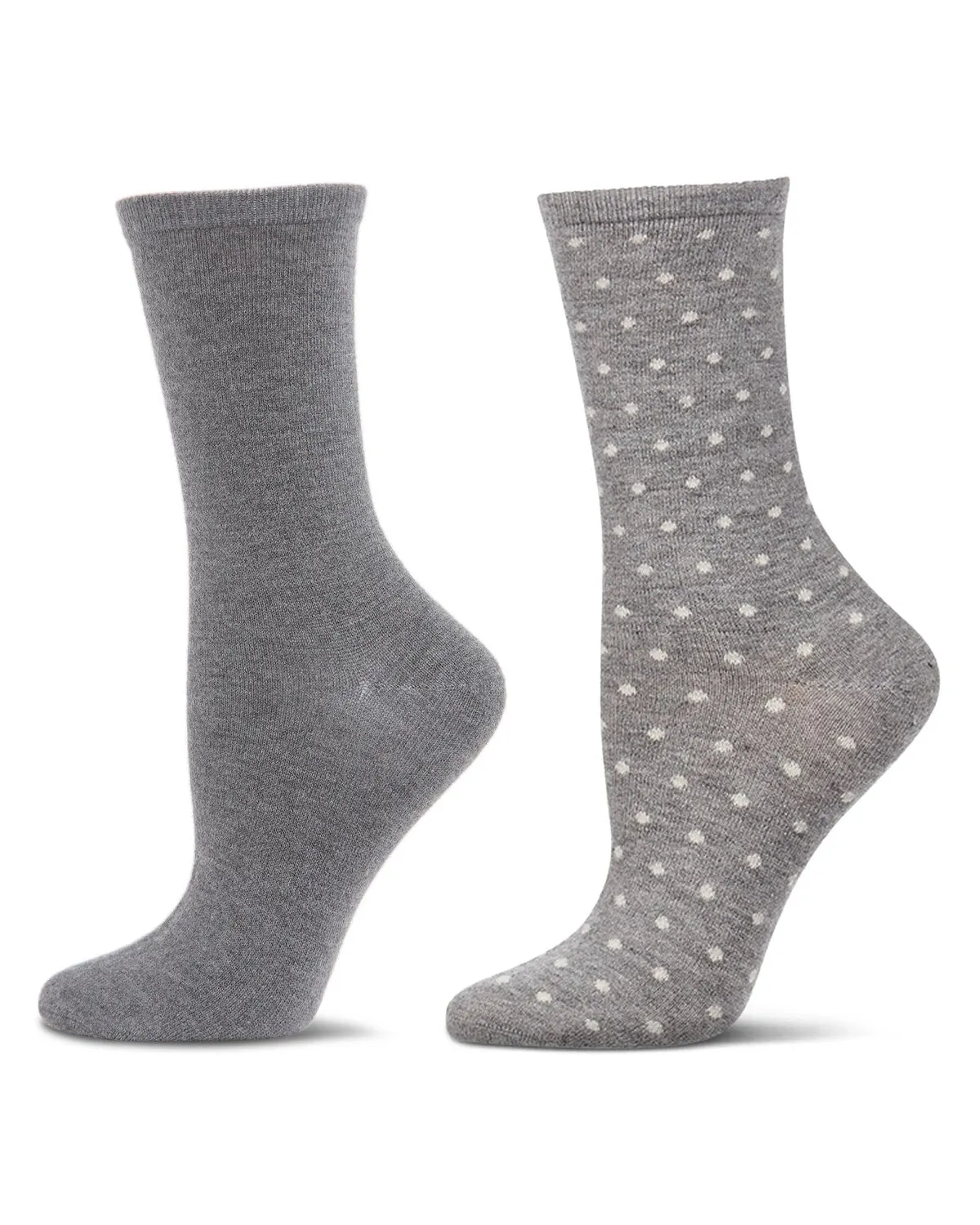 2 Pair Women's Cashmere-Blend Fine-Gauge Knit Crew Socks sold by MeMoi product image thumbnail 4