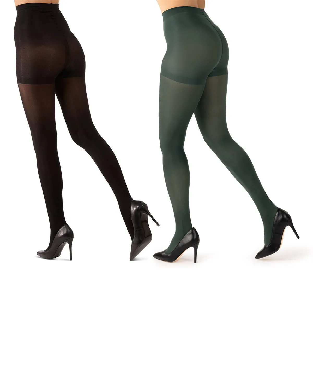 2 Pair Women's Flat-Knit 40-Denier Opaque Fashion Tights sold by MeMoi product image thumbnail 5
