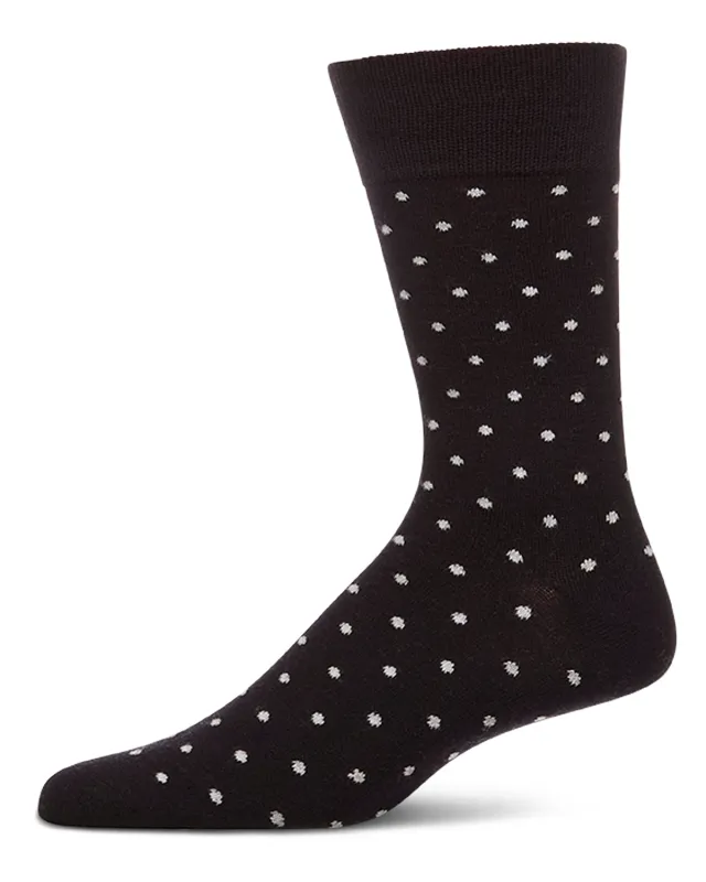 Men's Mini-Dot Cashmere-Blend Fine-Gauge Knit Crew Socks made by MeMoi