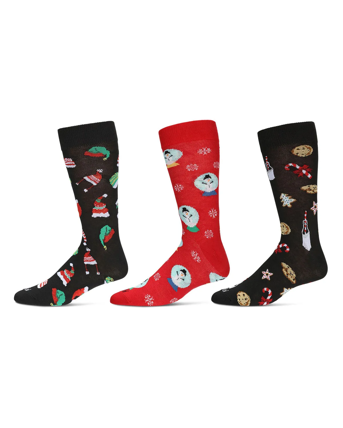 Men's 3 Pair Pack Holiday Novelty Crew Socks sold by MeMoi