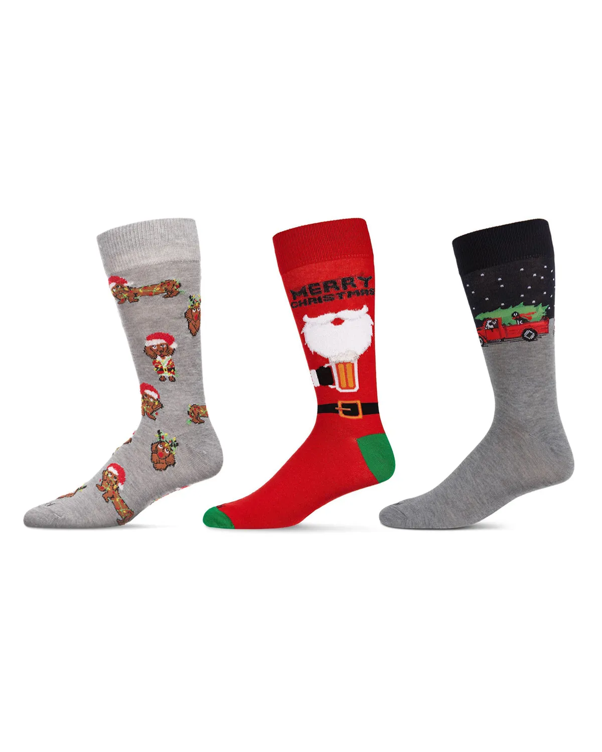 Men's 3 Pair Pack Holiday Novelty Crew Socks sold by MeMoi product image thumbnail 2