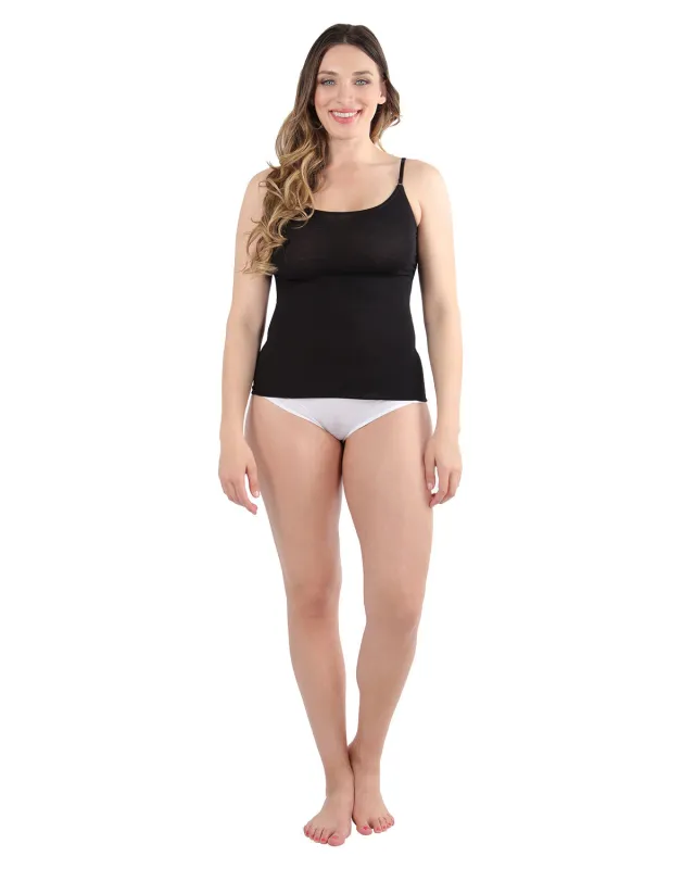 Women's Rayon/Spandex Spaghetti-Strap Layering Singlet Tank Top made by MeMoi