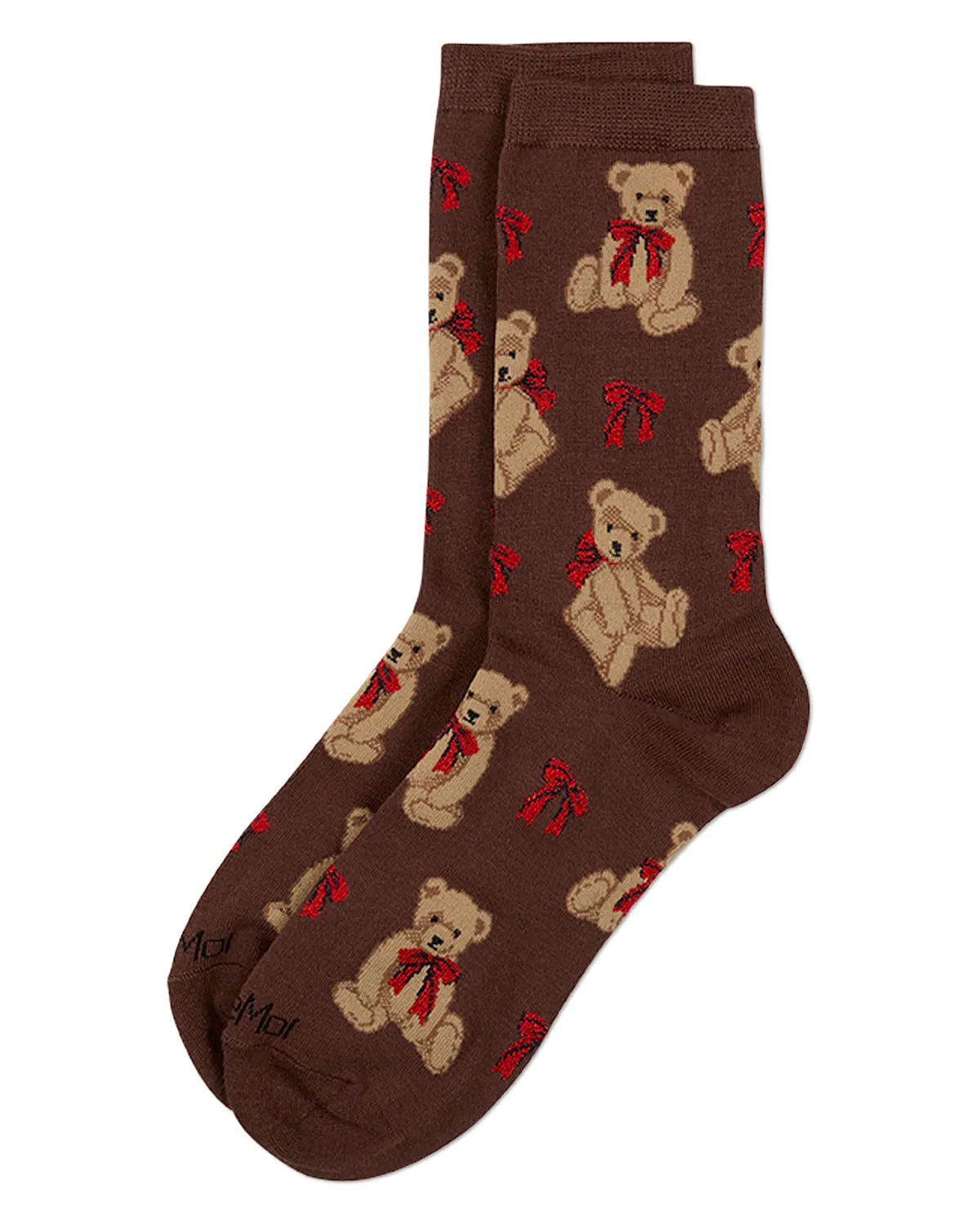 Women's "Cuddle Bear" Rayon-Blend Fine-Gauge Novelty Crew Sock sold by MeMoi product image thumbnail 3