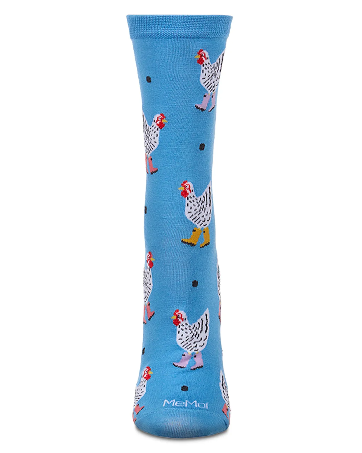 Women's "Hens In Boots" Rayon-Blend Fine-Gauge Crew Sock sold by MeMoi product image thumbnail 2
