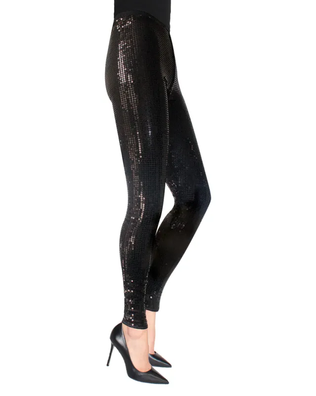 Sparkling Side Sequin Cotton Blend Leggings made by MeMoi