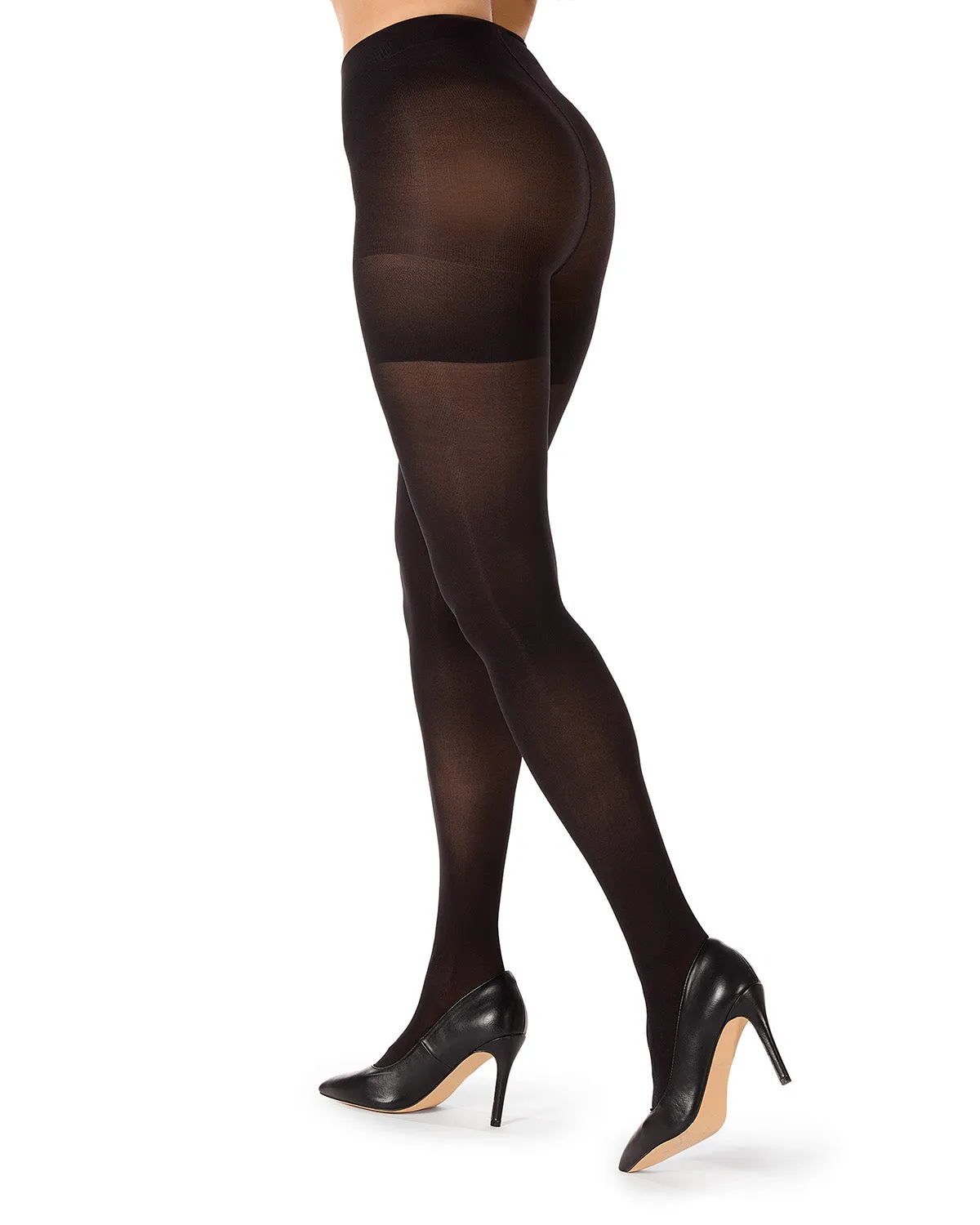 2 Pair Women's Opaque High-Waist Shaper-Top 60-Denier Plus-Size Tights sold by MeMoi product image thumbnail 2