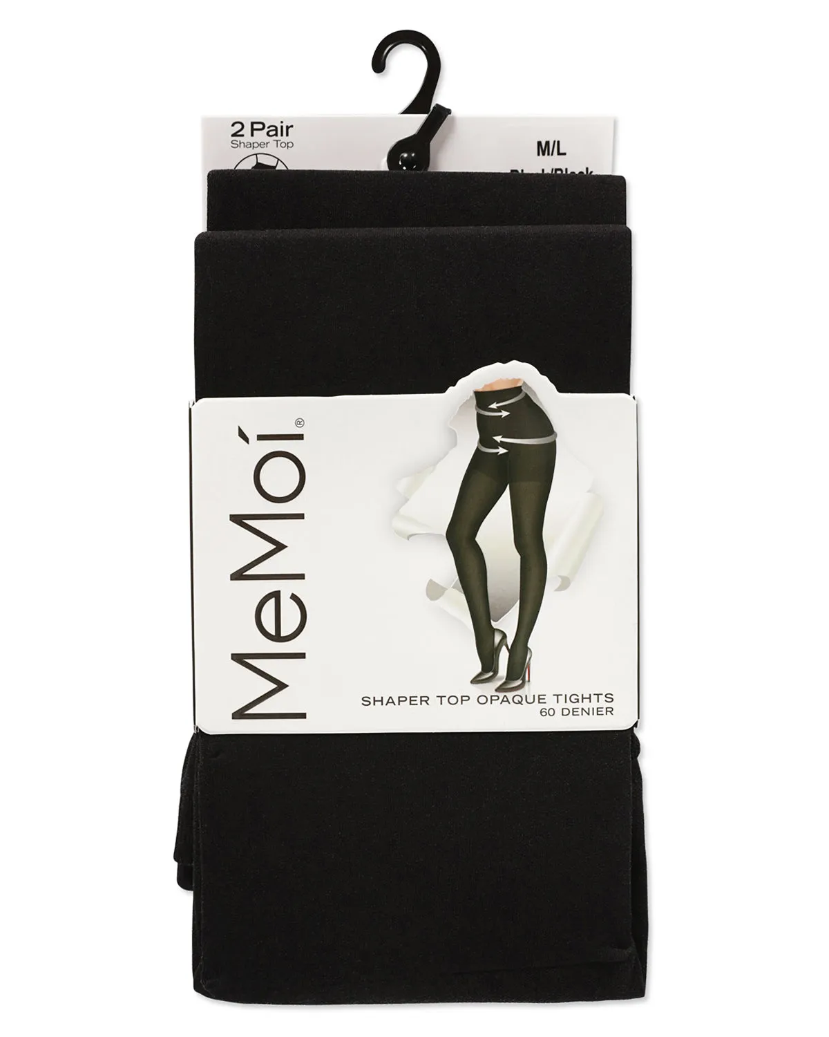 2 Pair Women's Opaque High-Waist Shaper-Top 60-Denier Plus-Size Tights sold by MeMoi product image thumbnail 4