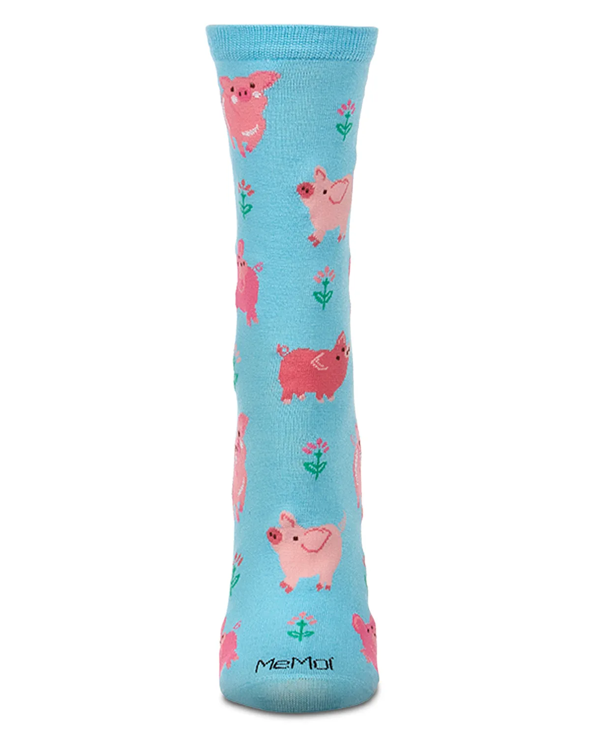 Women's "Piggies" Rayon-Blend Fine-Gauge Novelty Crew Sock sold by MeMoi product image thumbnail 4