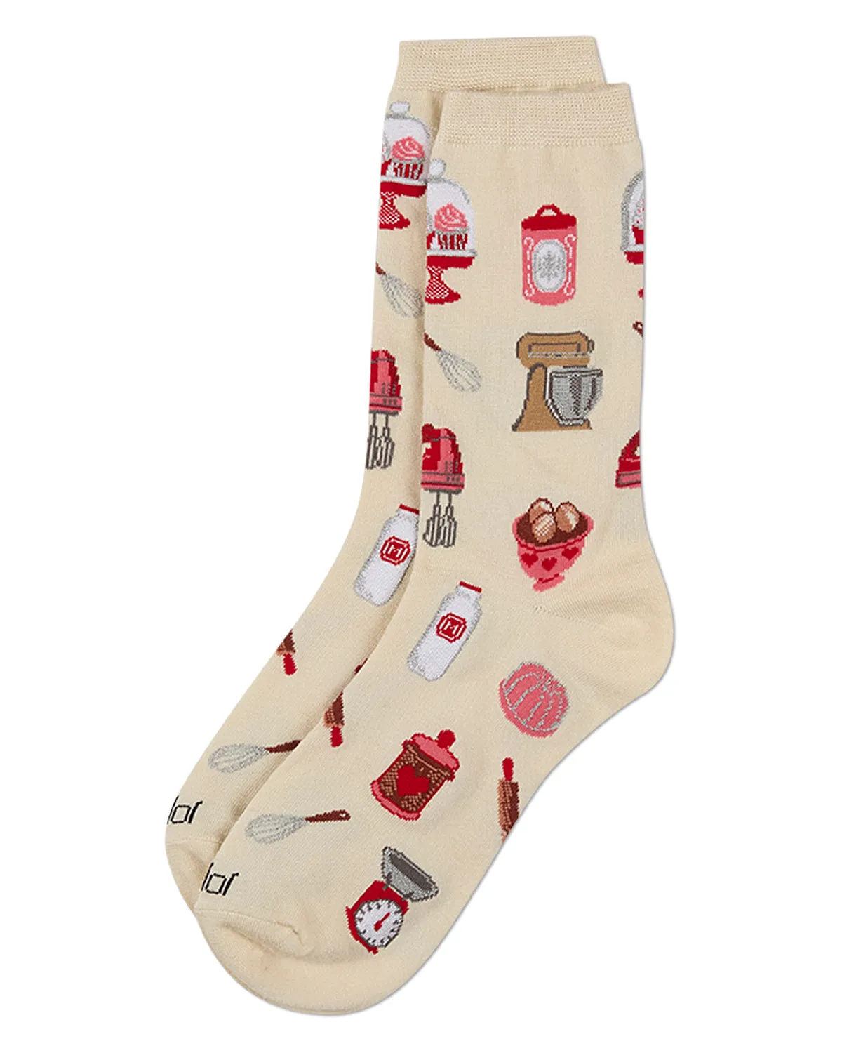 Women's "Vintage Baking" Rayon-Blend Fine-Gauge Novelty Crew Sock sold by MeMoi product image thumbnail 3