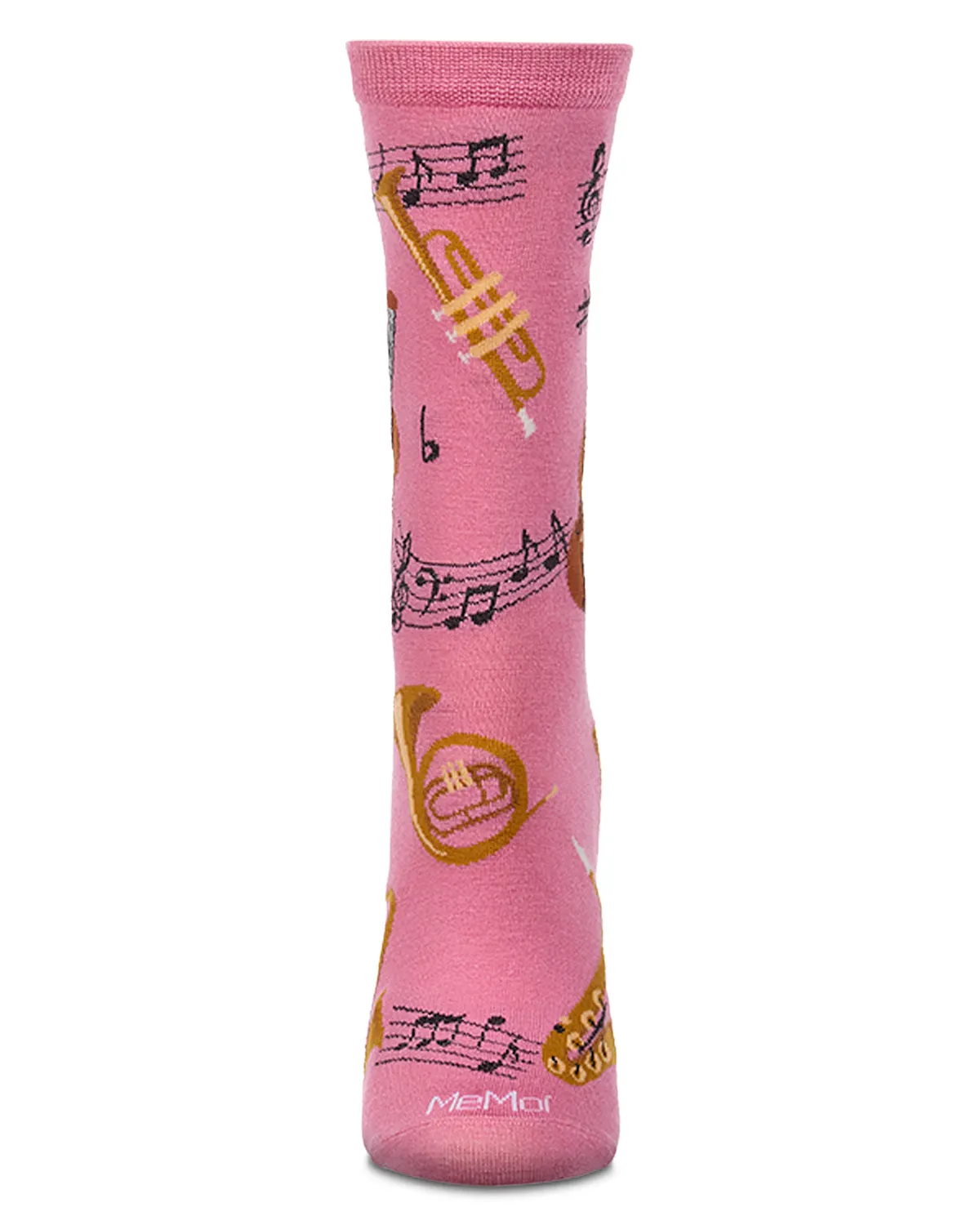 Women's Jazz-Themed Rayon-Blend Fine-Gauge Novelty Crew Sock sold by MeMoi product image thumbnail 2