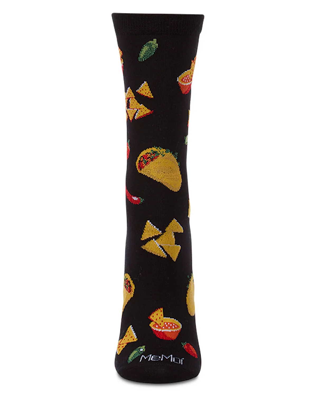 Women's "Ole Taco" Rayon-Blend Fine-Gauge Novelty Crew Sock sold by MeMoi product image thumbnail 2