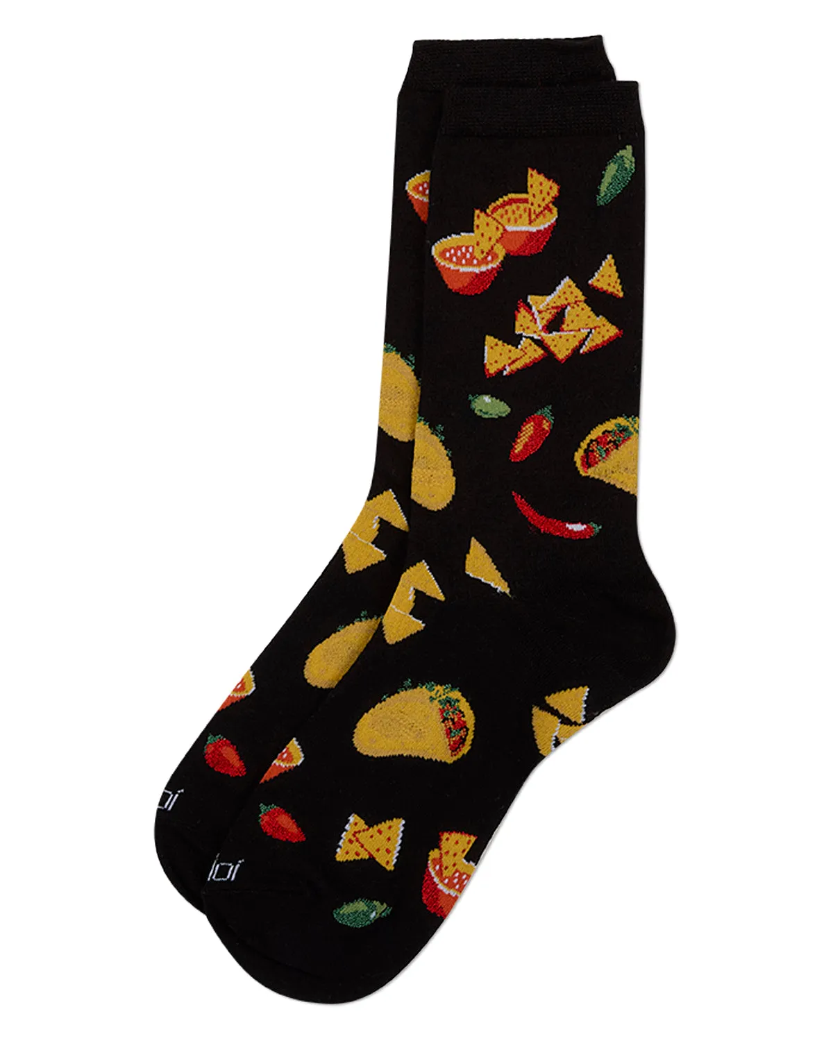 Women's "Ole Taco" Rayon-Blend Fine-Gauge Novelty Crew Sock sold by MeMoi product image thumbnail 3
