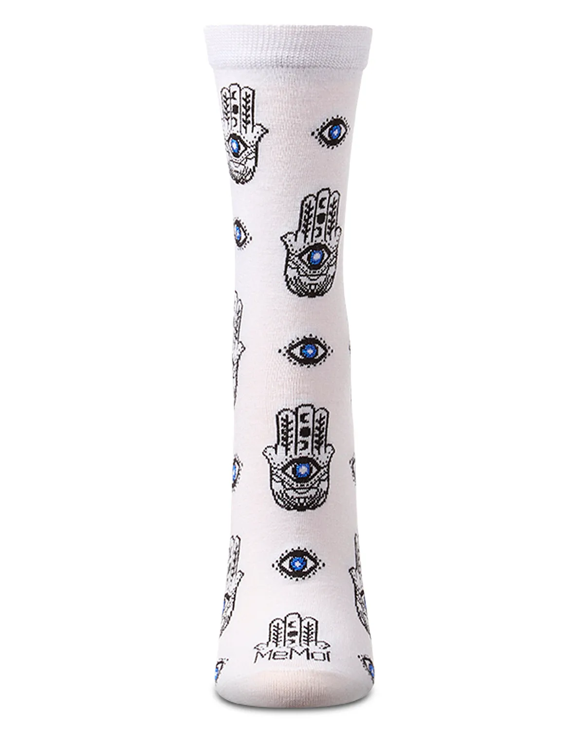 Women's "Hamsa" Rayon-Blend Fine-Gauge Novelty Crew Sock sold by MeMoi product image thumbnail 2