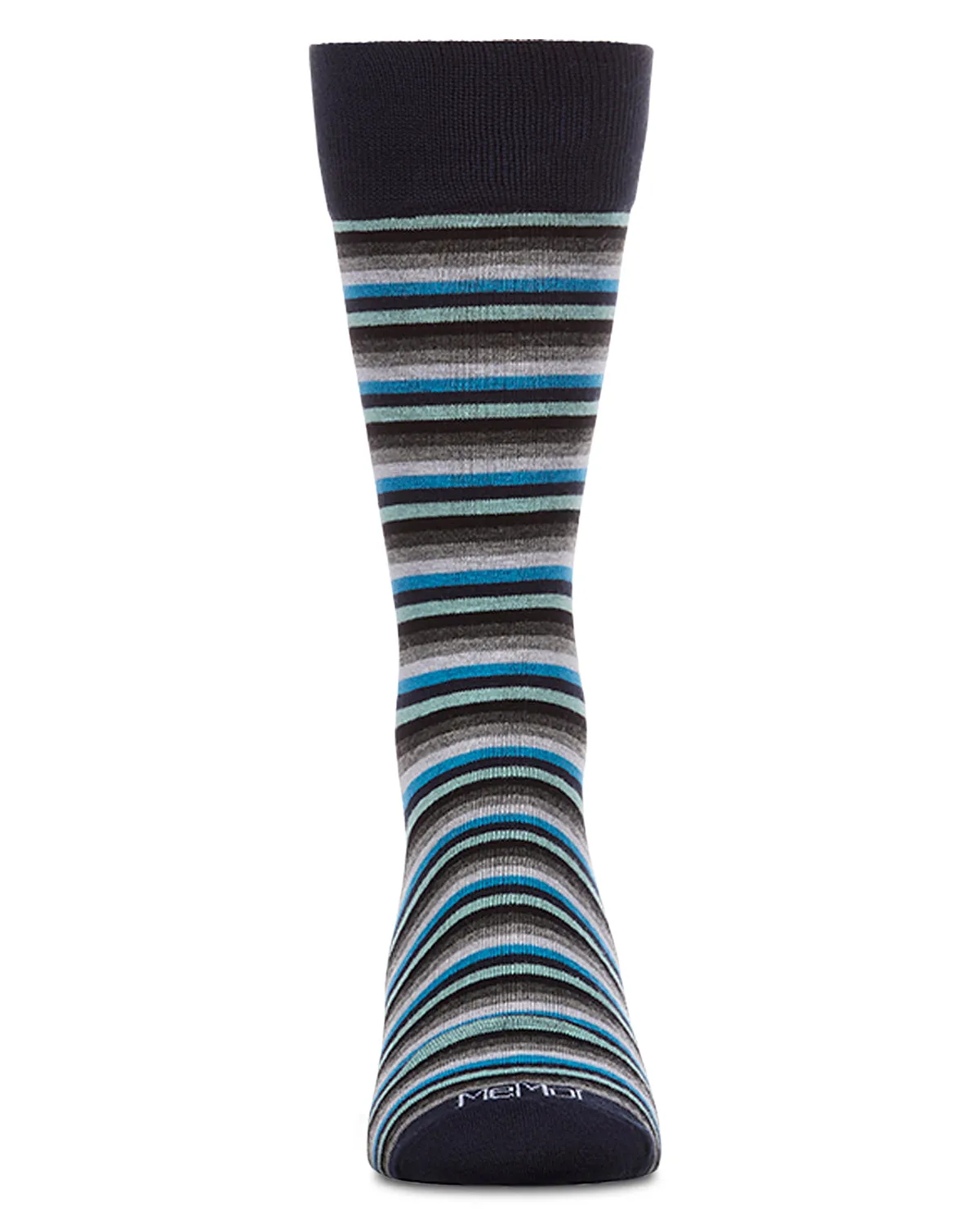 Men's Mini-Striped Rayon-Blend Fine-Gauge Multi-Color Crew Sock sold by MeMoi product image thumbnail 4