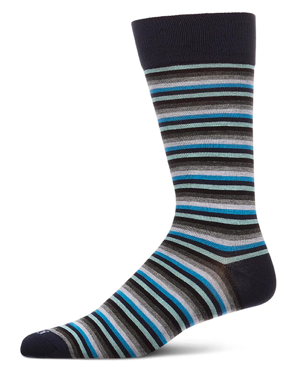 Men's Mini-Striped Rayon-Blend Fine-Gauge Multi-Color Crew Sock sold by MeMoi product image thumbnail 2