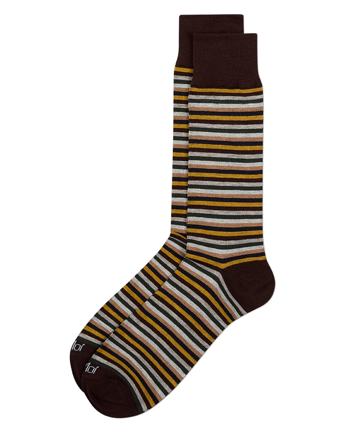 Men's Mini-Striped Rayon-Blend Fine-Gauge Multi-Color Crew Sock sold by MeMoi product image thumbnail 5