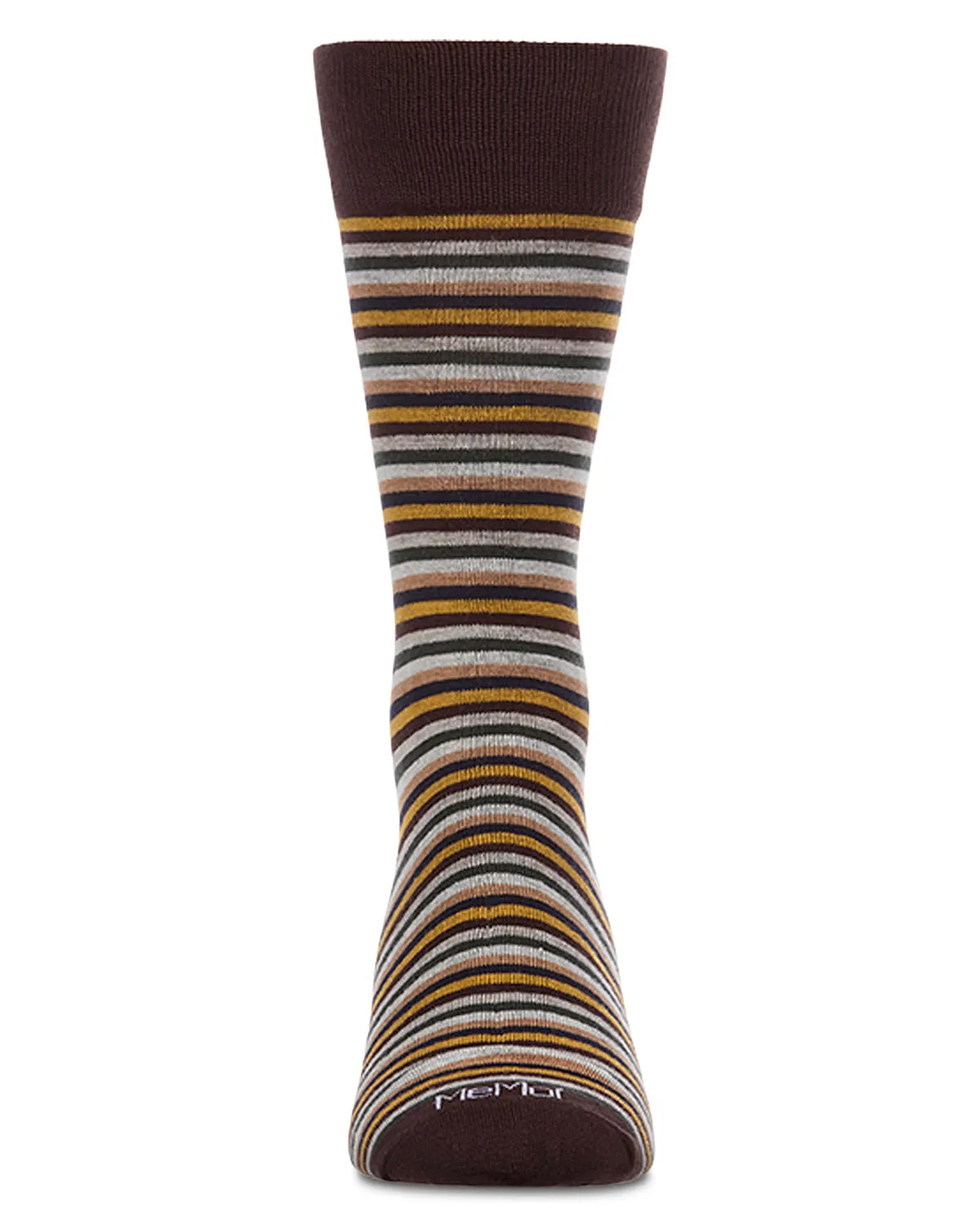 Men's Mini-Striped Rayon-Blend Fine-Gauge Multi-Color Crew Sock sold by MeMoi product image thumbnail 3