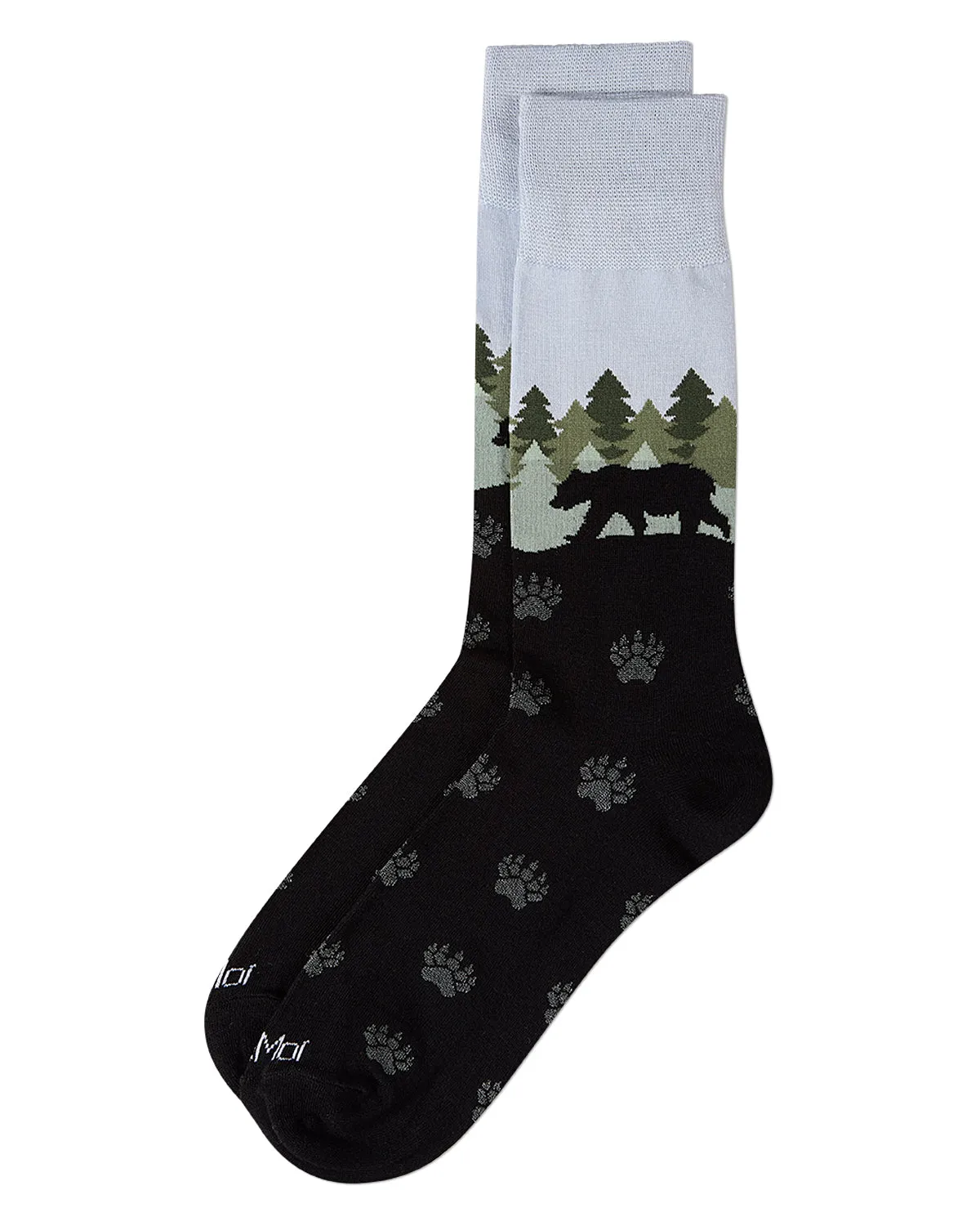Men's "Mountain Bear" Rayon-Blend Fine-Gauge Novelty Crew Sock sold by MeMoi product image thumbnail 5