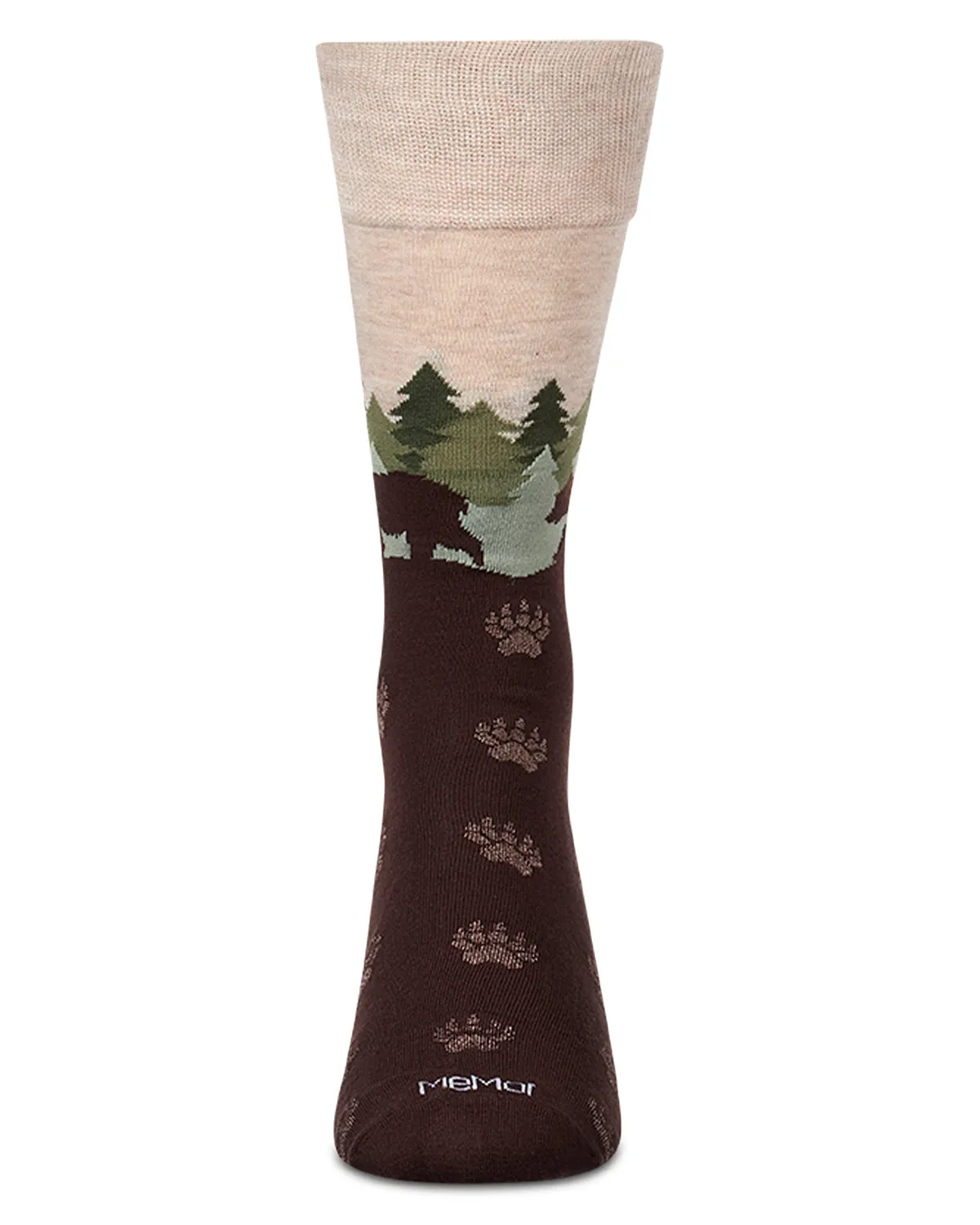 Men's "Mountain Bear" Rayon-Blend Fine-Gauge Novelty Crew Sock sold by MeMoi product image thumbnail 4