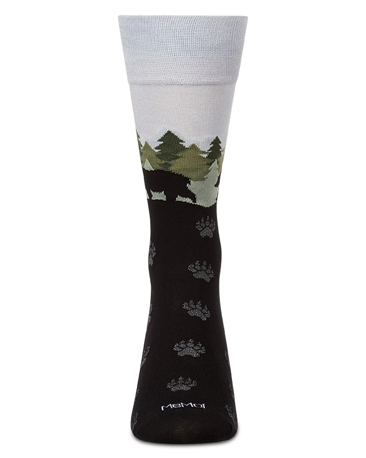 Men's "Mountain Bear" Rayon-Blend Fine-Gauge Novelty Crew Sock sold by MeMoi product image thumbnail 3