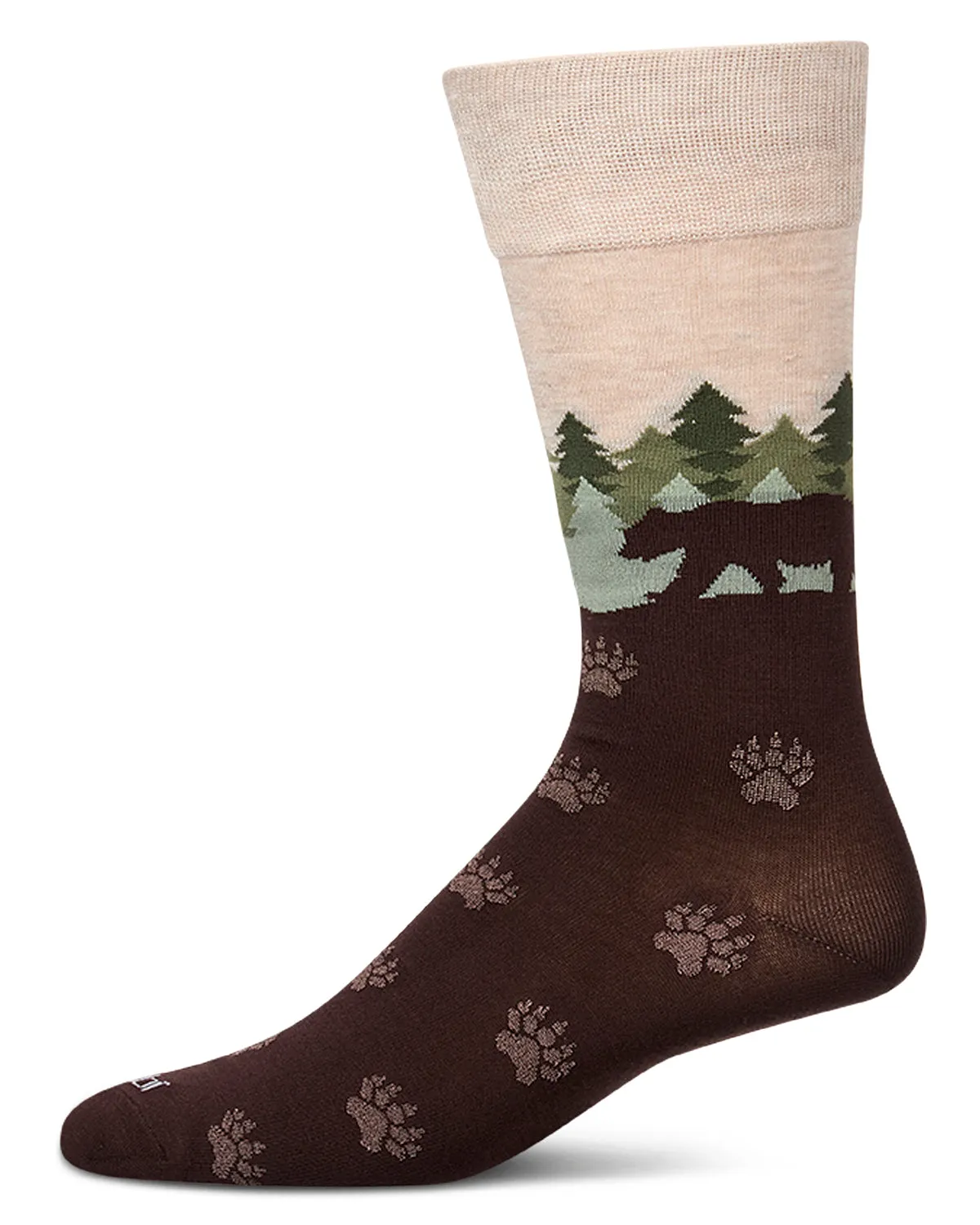 Men's "Mountain Bear" Rayon-Blend Fine-Gauge Novelty Crew Sock sold by MeMoi product image thumbnail 2