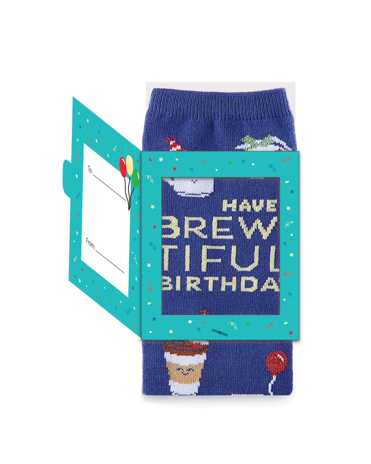 Women's "Have A Brew-Tiful Birthday" Greeting Card Novelty Sock sold by MeMoi product image thumbnail 4