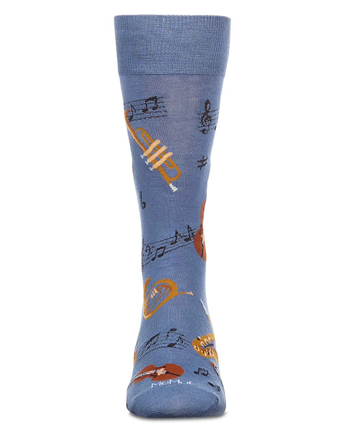 Men's Jazz-Themed Rayon-Blend Fine-Gauge Novelty Crew Sock sold by MeMoi product image thumbnail 2