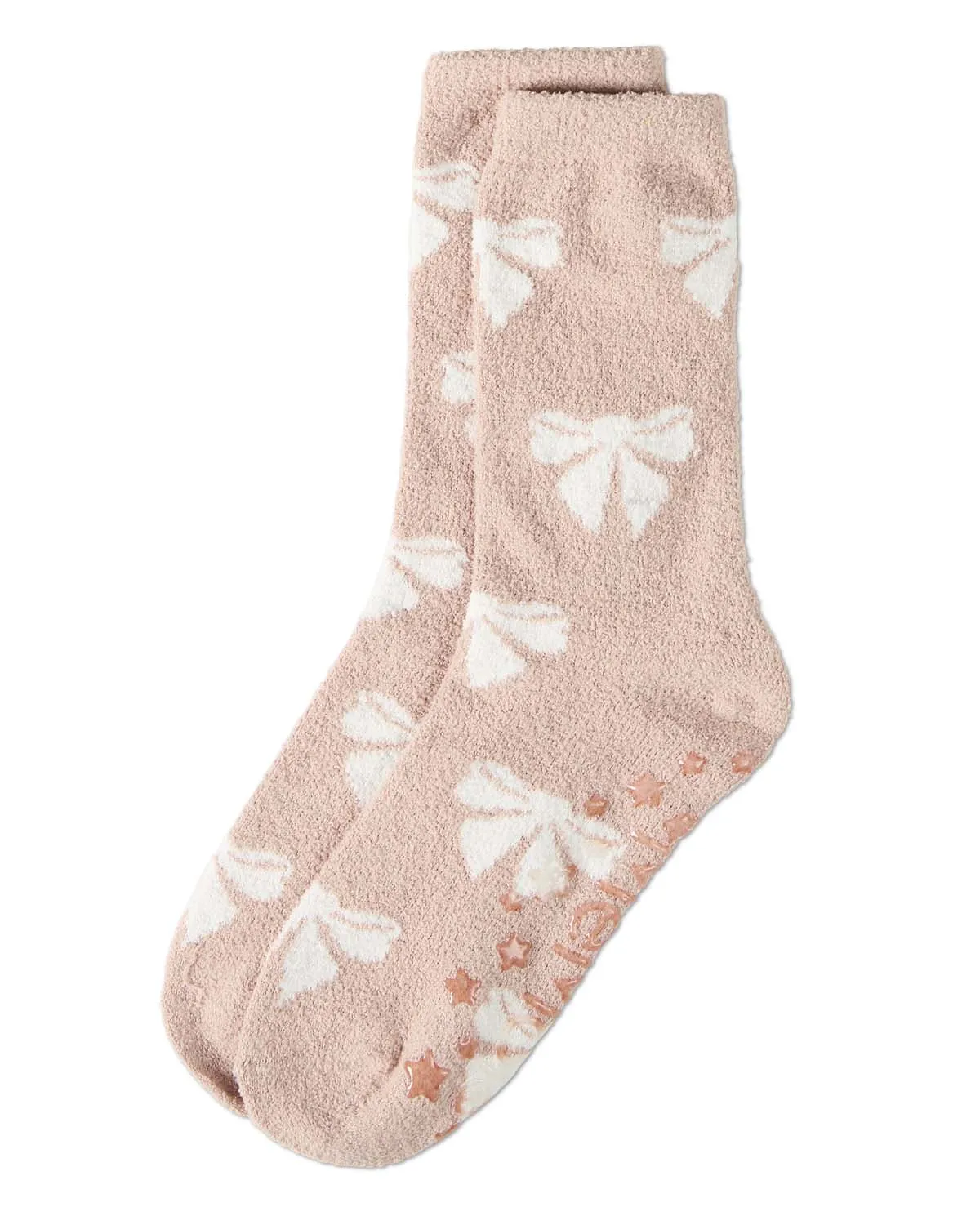 Women's "Bows" Non-Skid Shea Butter-Infused Ultra-Plush Cozy Crew Sock sold by MeMoi product image thumbnail 3
