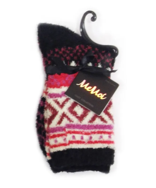 Women's Diamond-Patterned Fuzzy Cozy Crew Socks made by MeMoi
