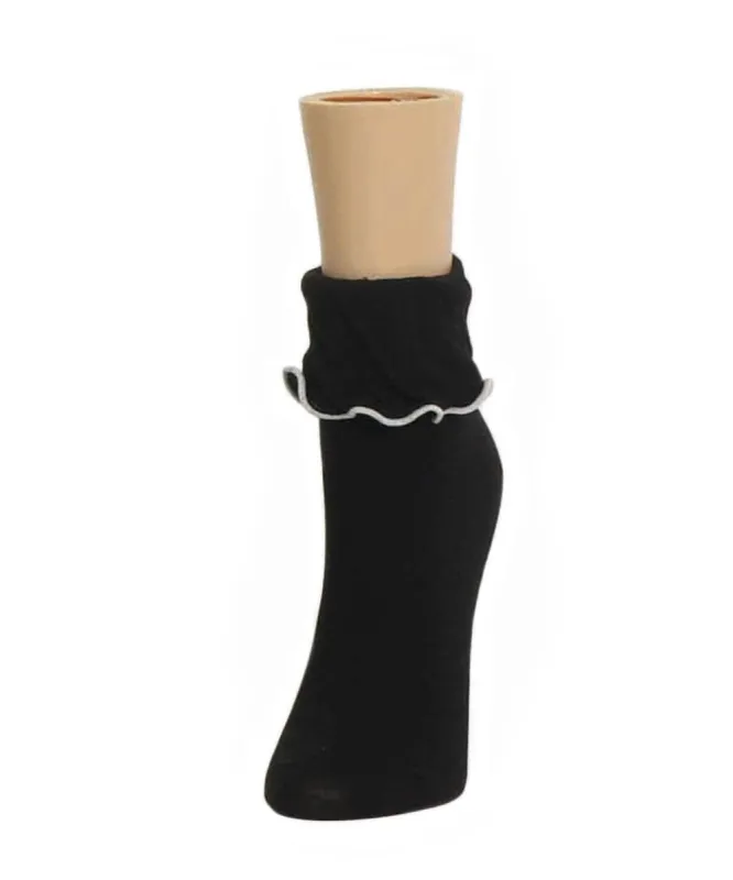 Women's Ruffle Bliss Cotton Blend Ankle Socks made by MeMoi