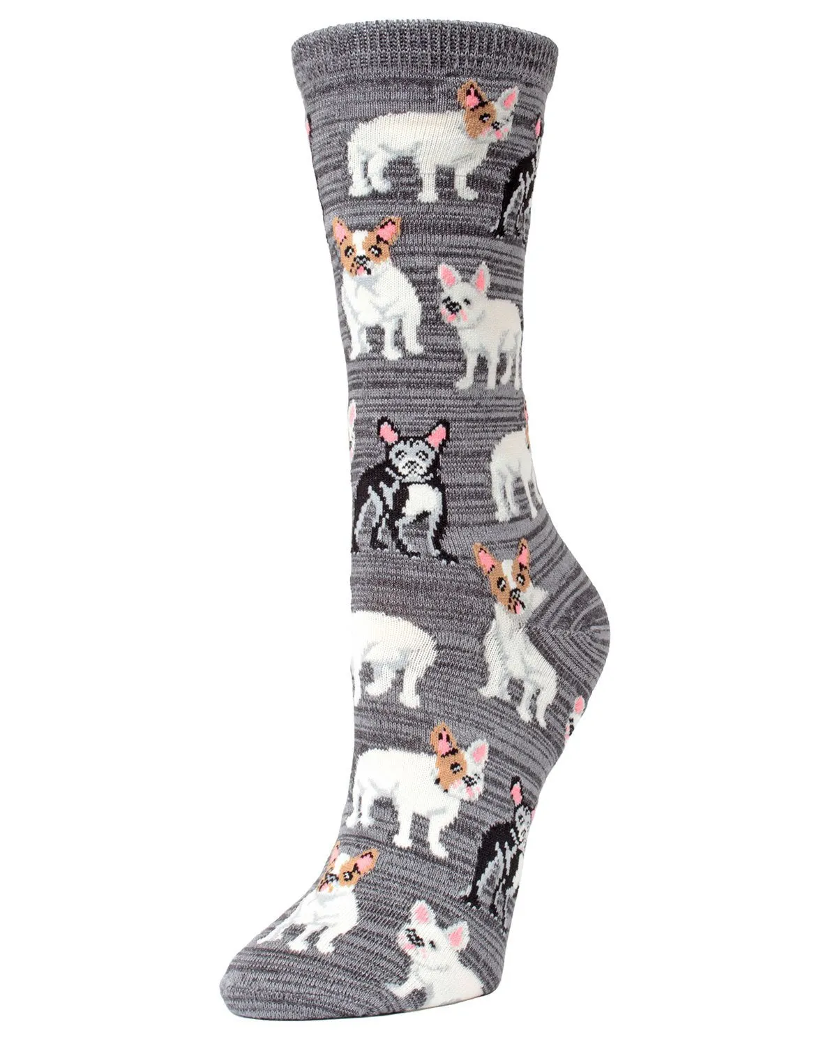 Women's French Bulldog Rayon From Bamboo Blend Crew Socks sold by MeMoi product image thumbnail 2
