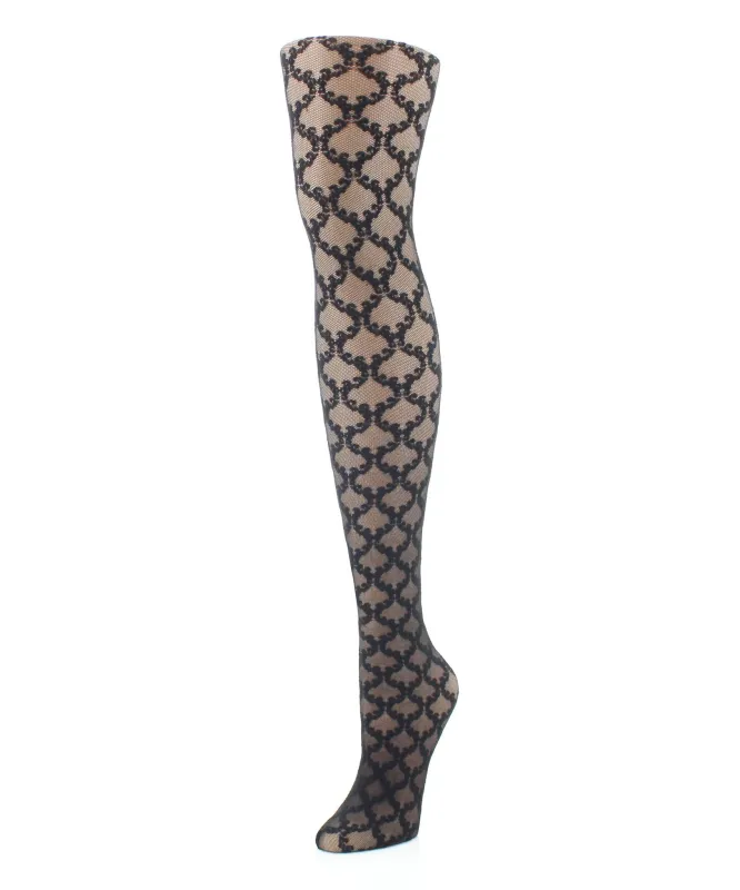 Women's Lacework-Patterned Silky-Sheer Fashion Tights made by MeMoi