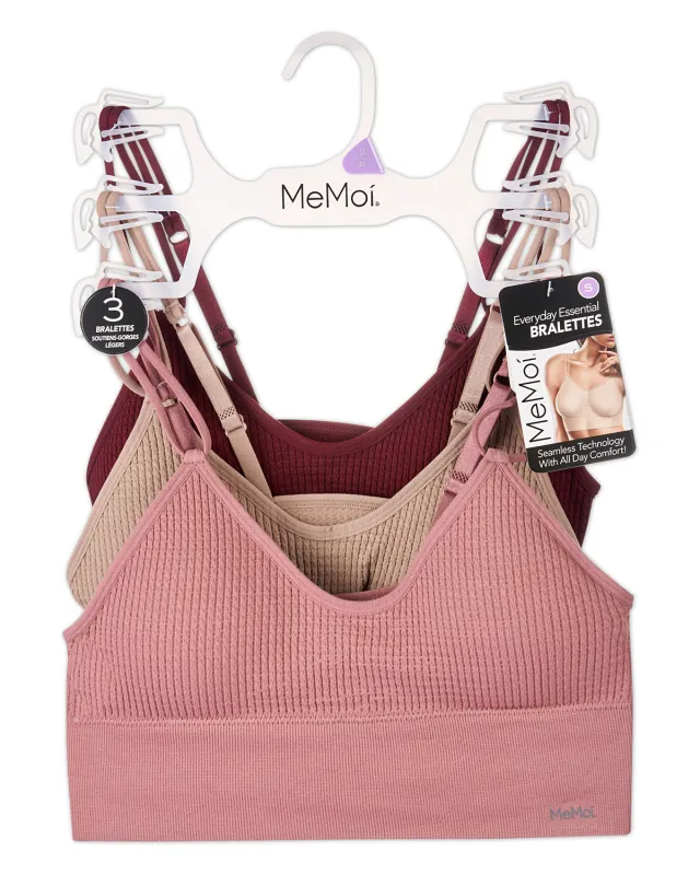 3-Pack Women's Seamless Dual-Strap Waffle-Knit Tag-Free Wireless Bras made by MeMoi
