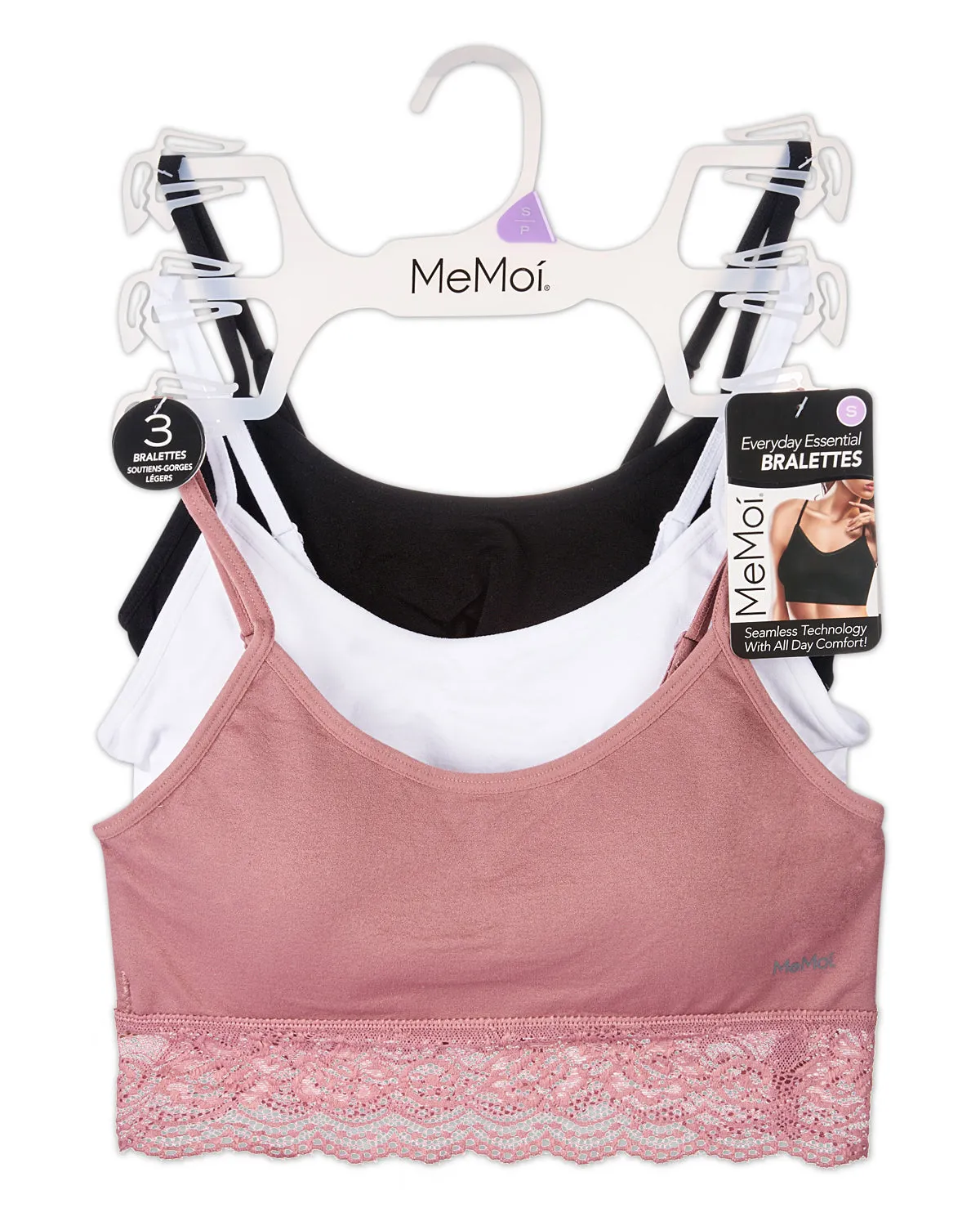 3-Pack Women's Seamless Lace-Bottom-Edge Tag-Free Wireless Bras sold by MeMoi