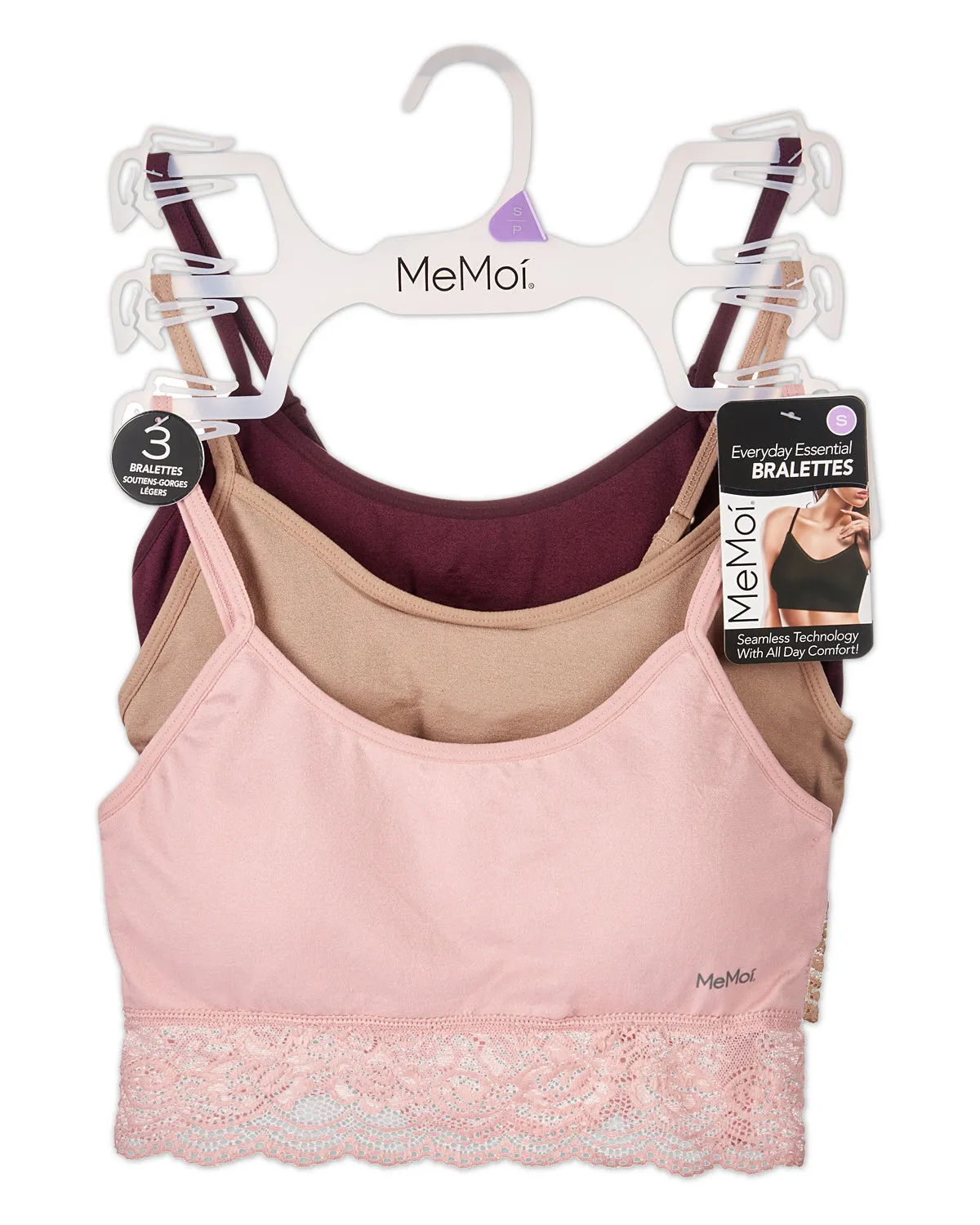 3-Pack Women's Seamless Lace-Bottom-Edge Tag-Free Wireless Bras sold by MeMoi product image thumbnail 3
